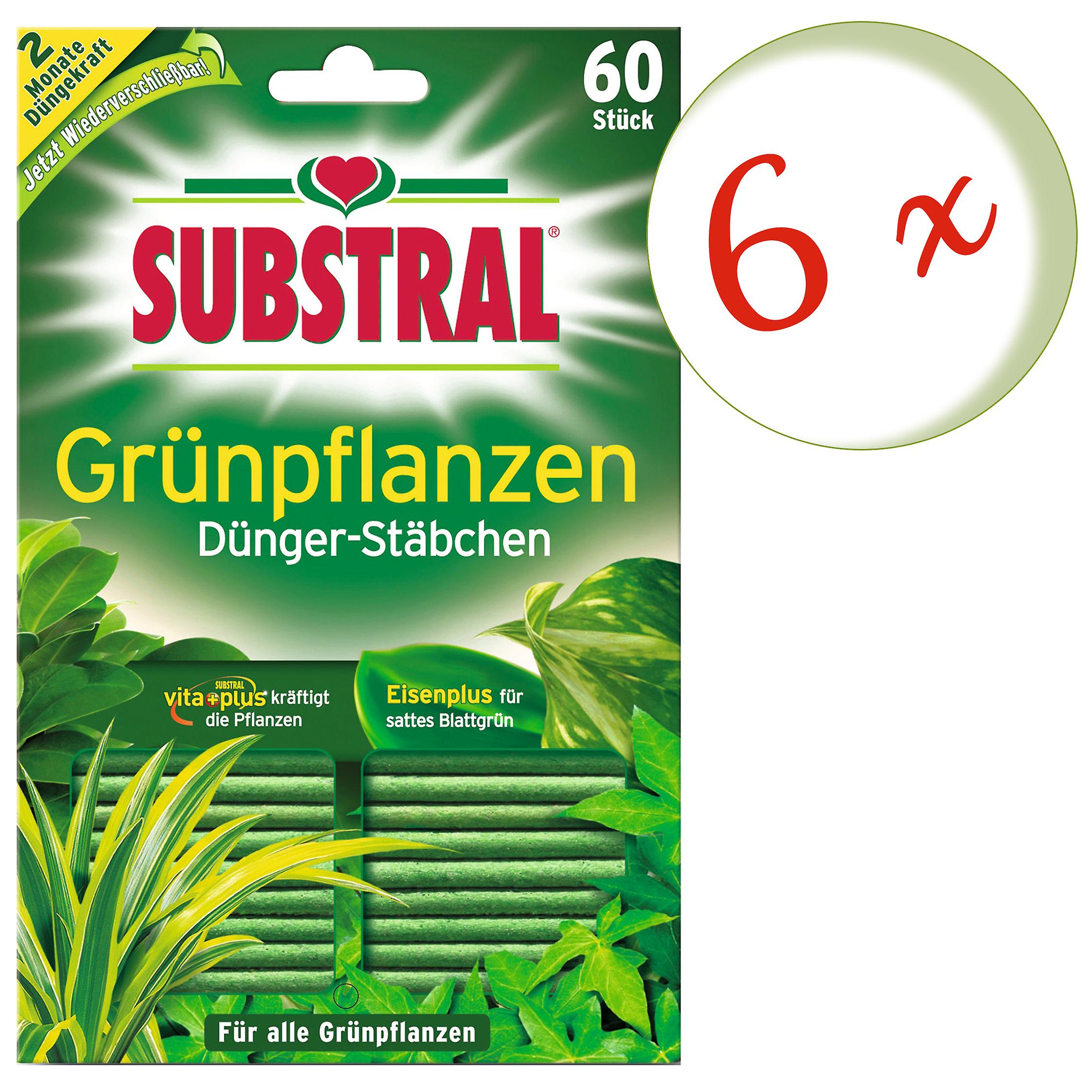 6 x SUBSTRAL® 绿色植物肥料棒,60 根