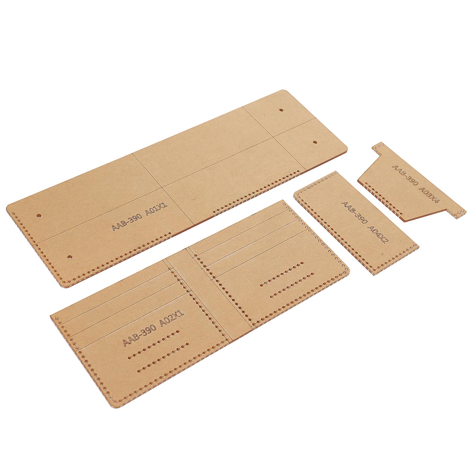 4Pcs Acrylic Wallet Template DIY HandMade Leather Short 3Fold Wallet Pattern Making