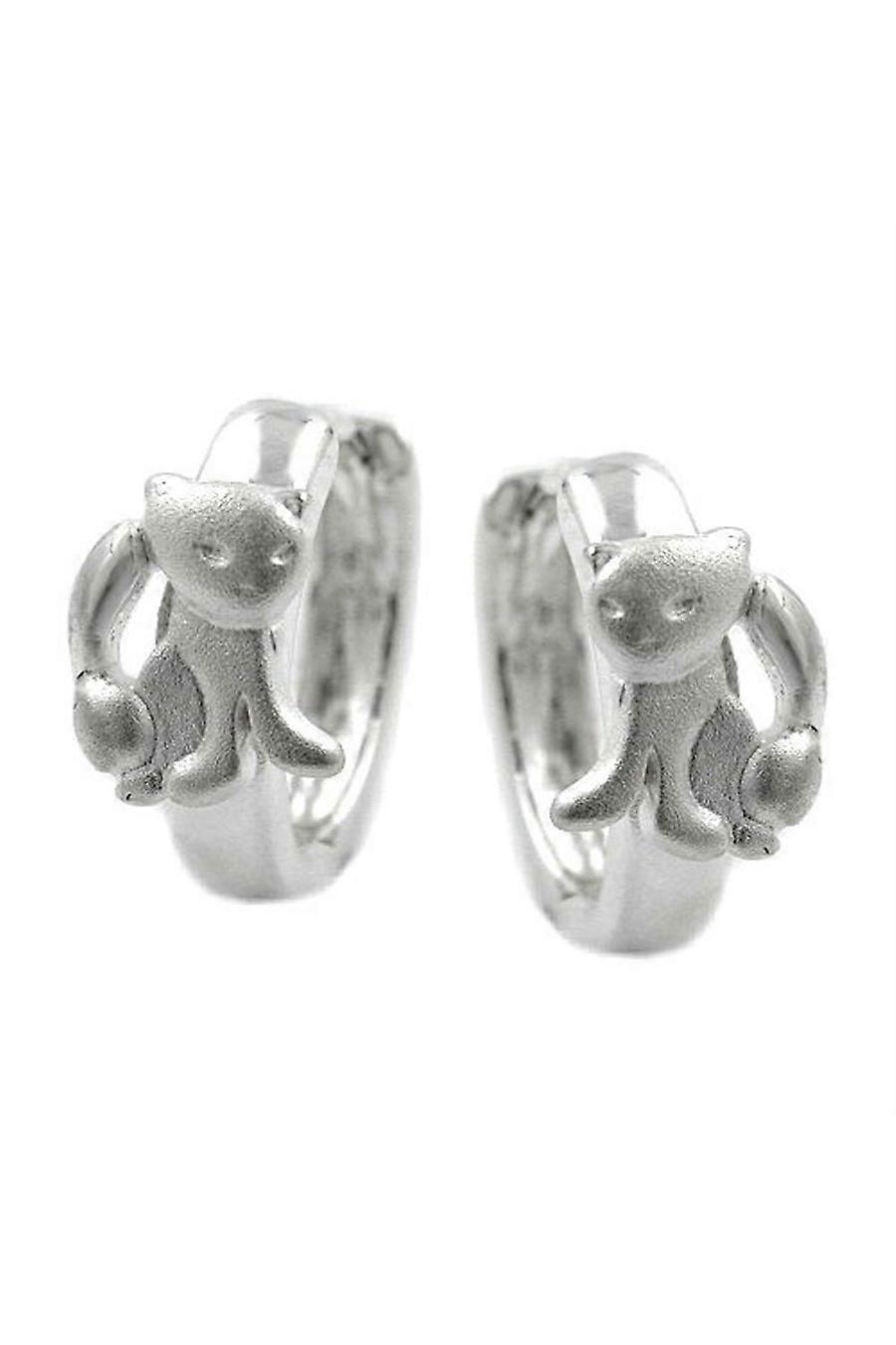 Hoop Earrings With Cats Silver 925 - Gl93179