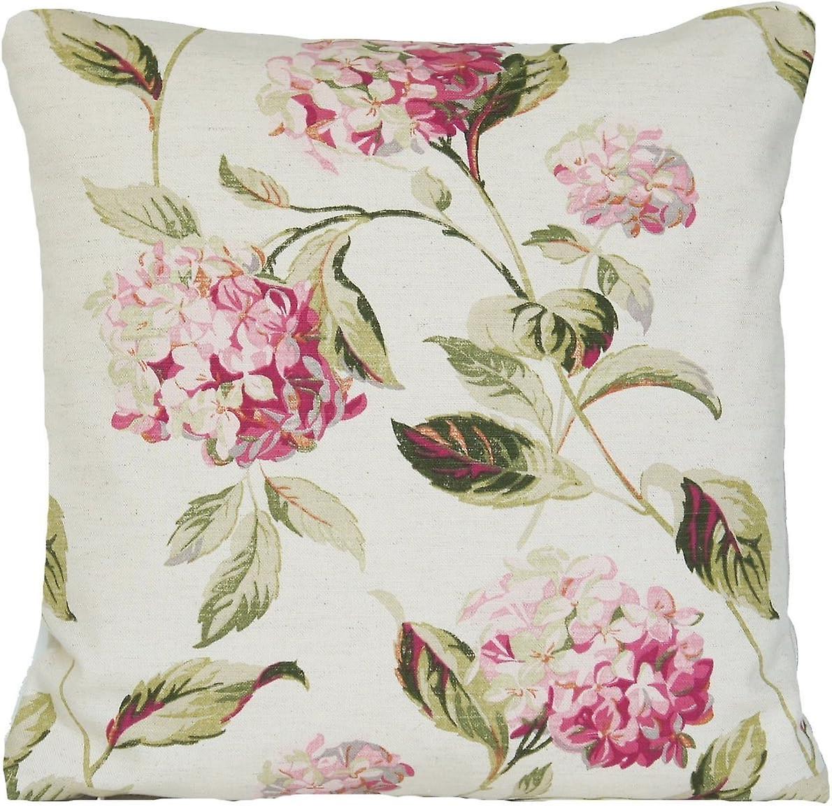 あじさいクッションカバー花の装飾的な枕カバー生地ピンクグリーンスキャッター-cp7058