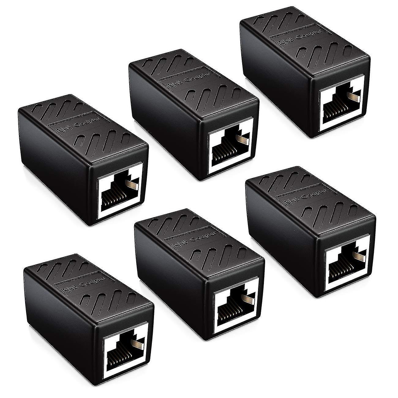 Coupler Cable Connector Patch Cable Ethernet Shielded Modular Adapter 2x Rj45 Female Socket Dsl Lan Black