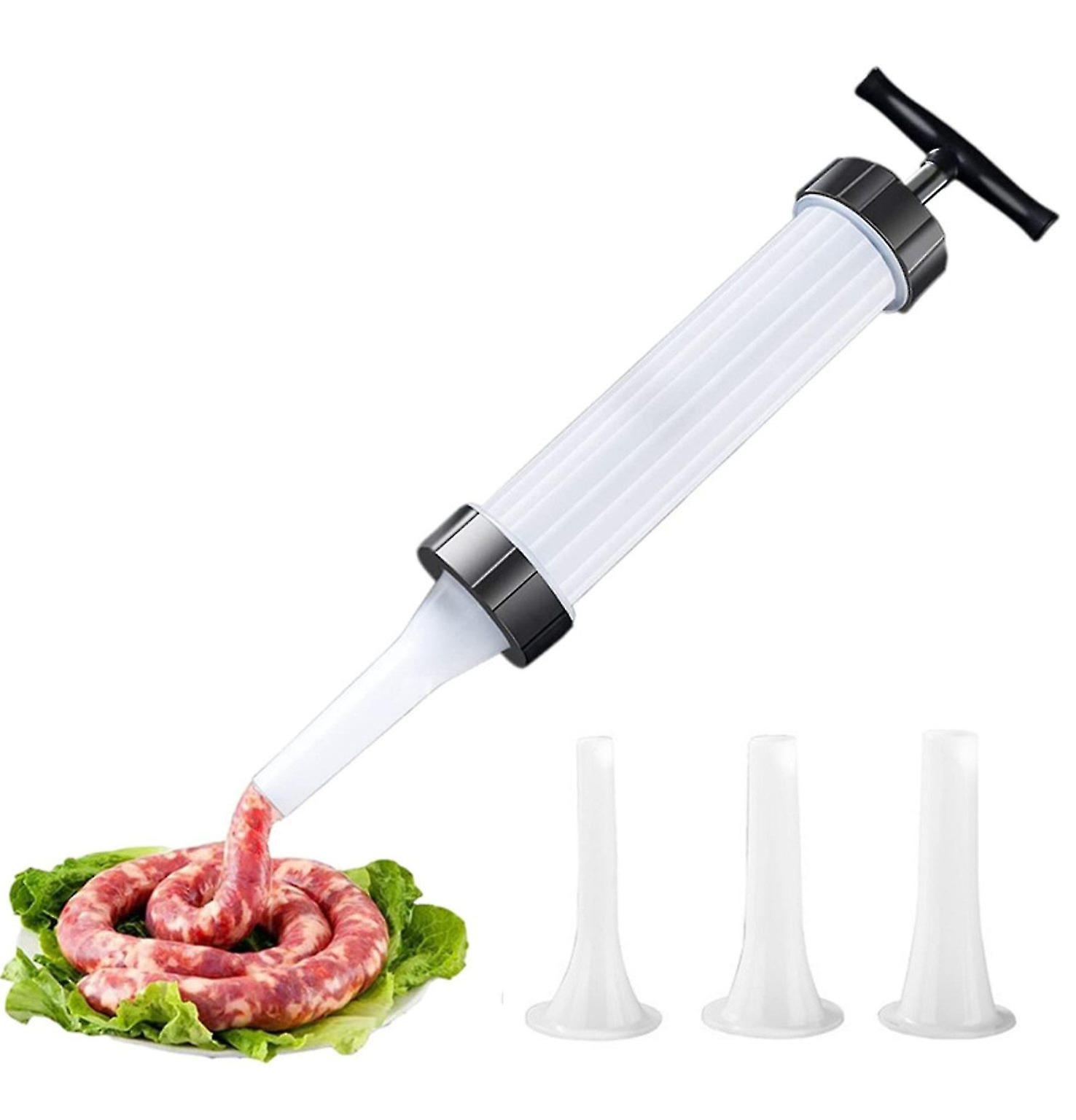 Sausage Filling Machine with Meat Injector and Homemade Sausage Tool - 3 Output