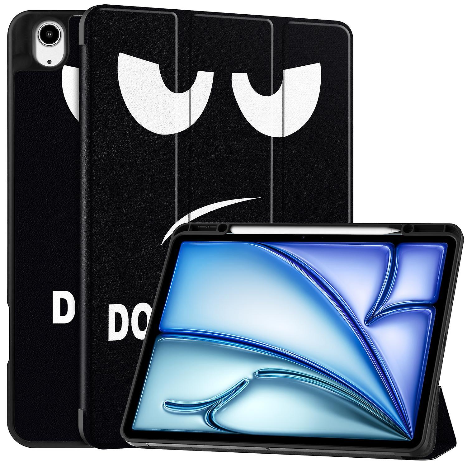 For iPad Air 13 (2024) Case Pattern Printing Tri-fold Stand Leather Cover with Pen Slot - Don&#39;t 