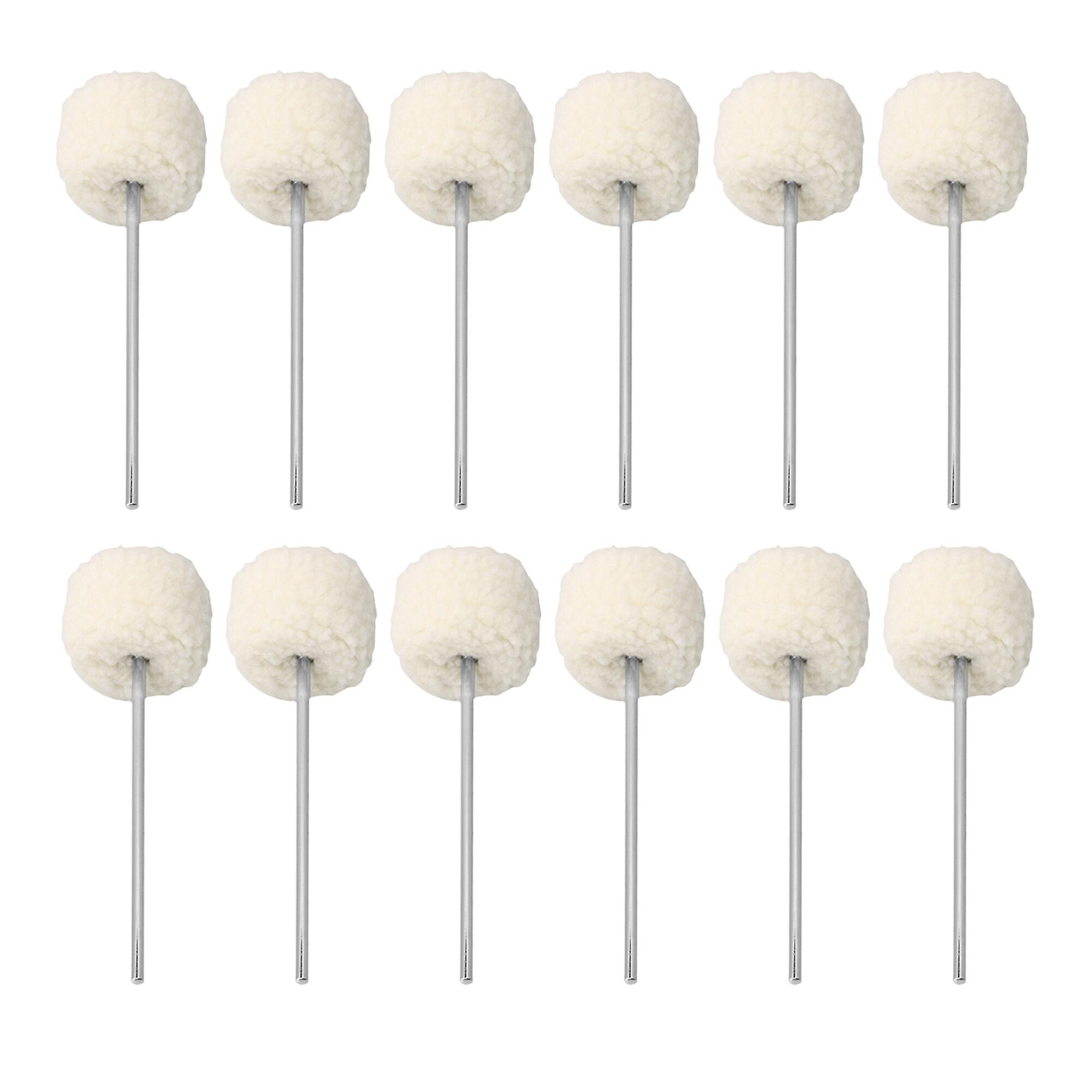 12PCS Steel Shaft Felt Beater Drum Instrument Accessories 7.64x2.36Inch