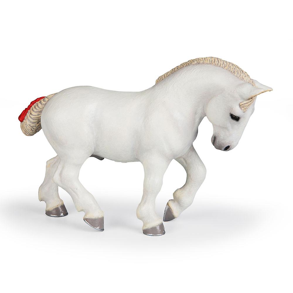 优质耐用的 Papo White Percheron 白色雕像
