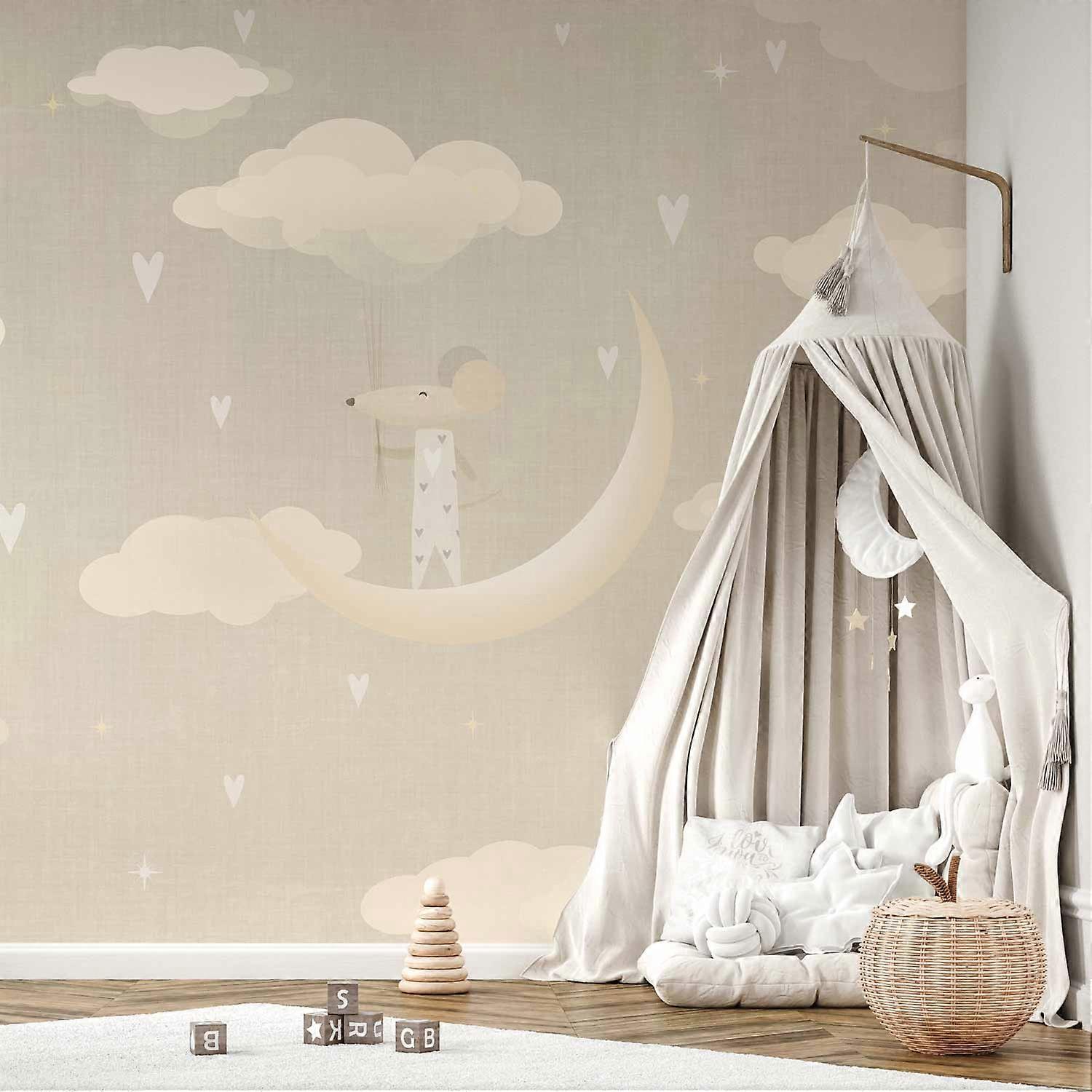 Self-adhesive Wall Mural - Mouse on the Moon