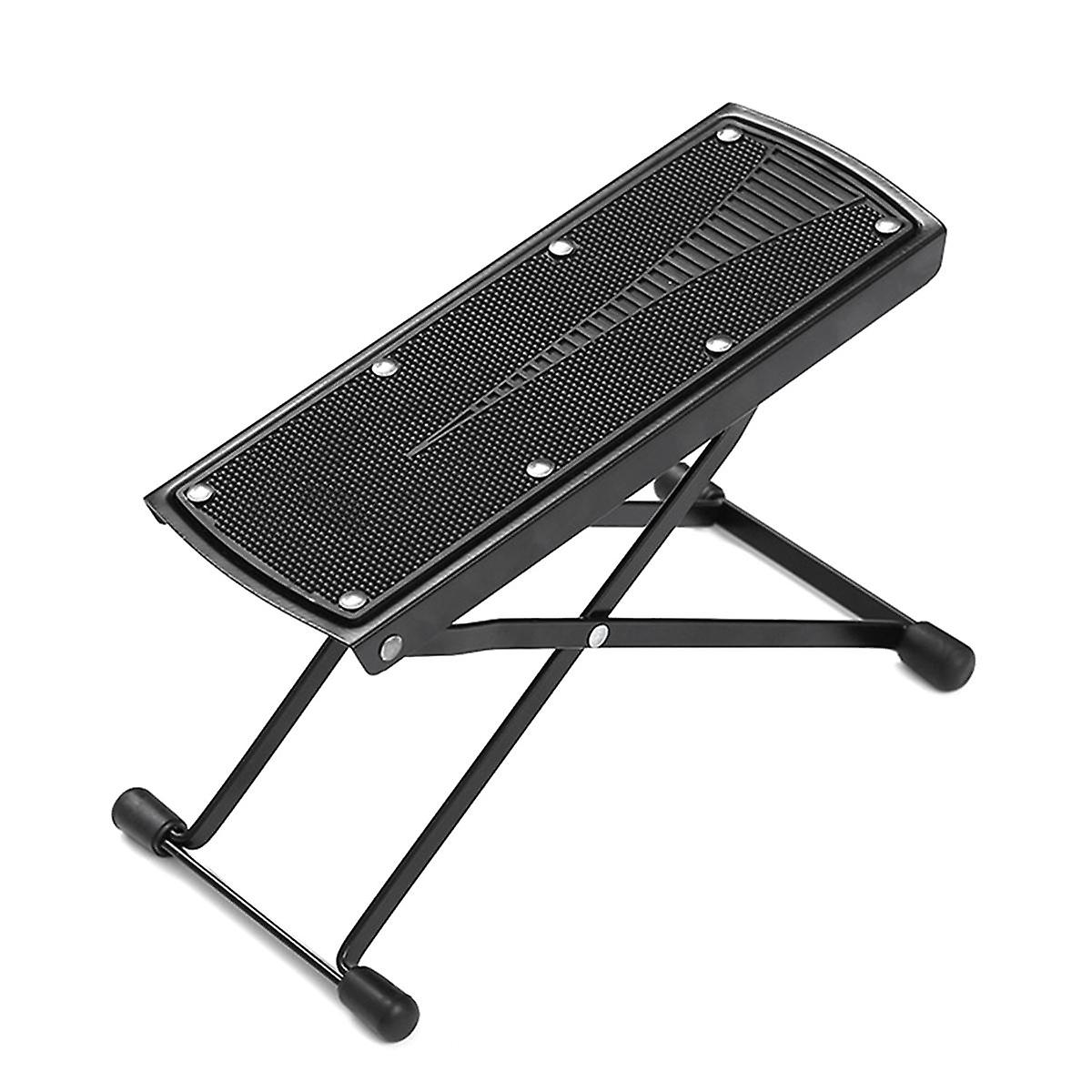 Guitar Footrest Pedal Metal Non-Slip Rubber Pad Adjustable Folding 6-Position Height Footboard for Guitar Accessories