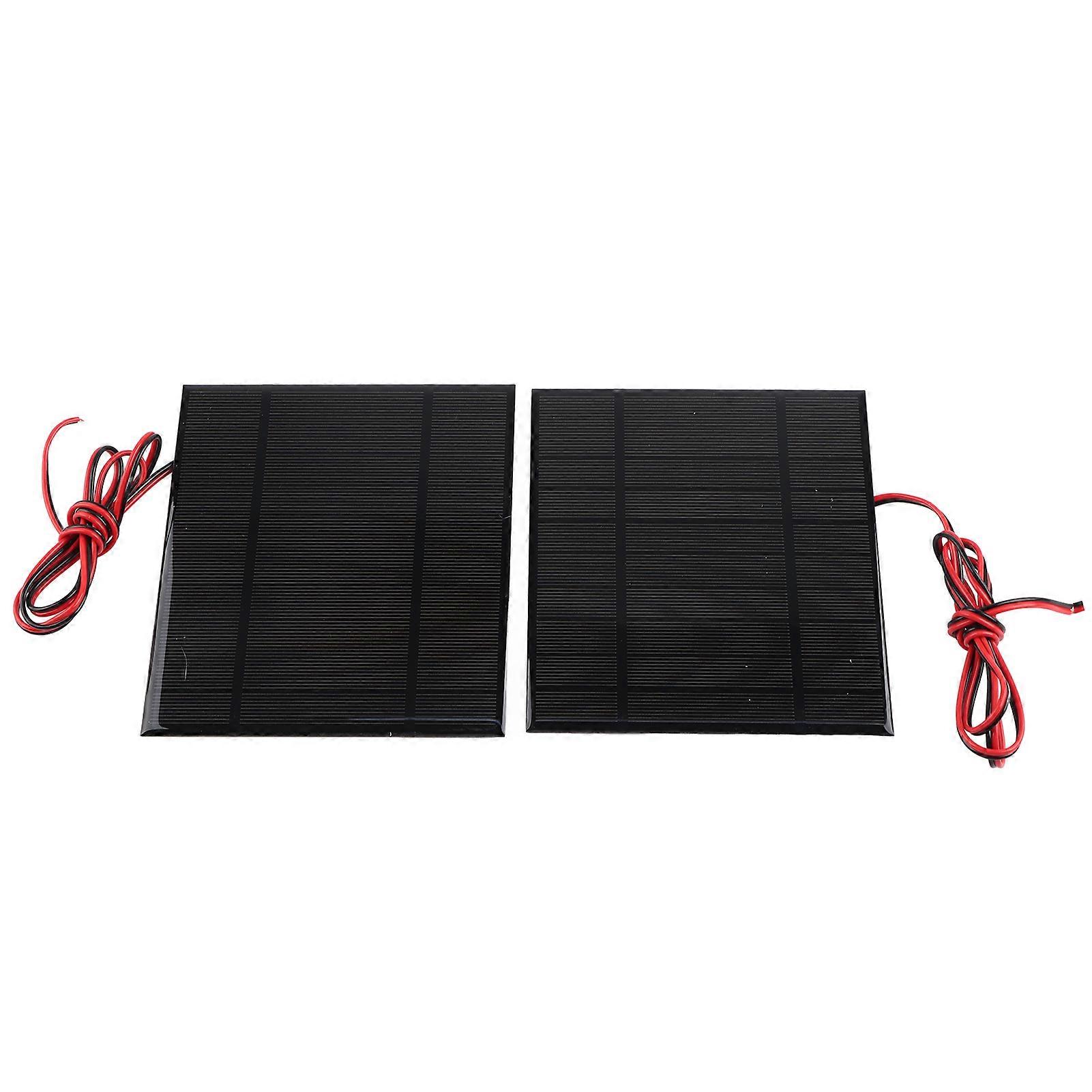2pcs DC5V 500mA πολυκρυσταλλικό ηλιακό πλαίσιο πυριτίου ενότητας δύναμης κυττάρων ηλιακού πλαισίου με το καλώδιο 100cm