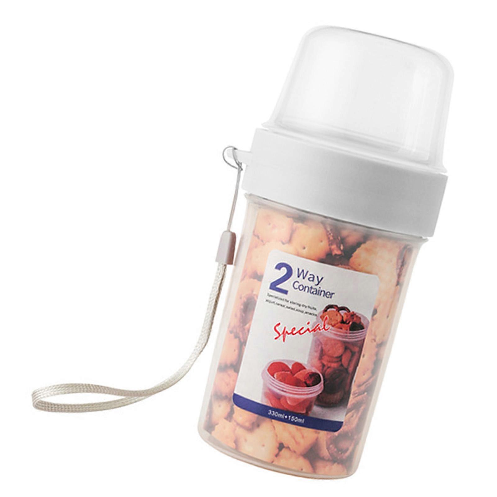 Portable Food Container 2 Layer Storage Bottle Seal Pot Airtight Canister for Yogurt Salad Fruit Snack