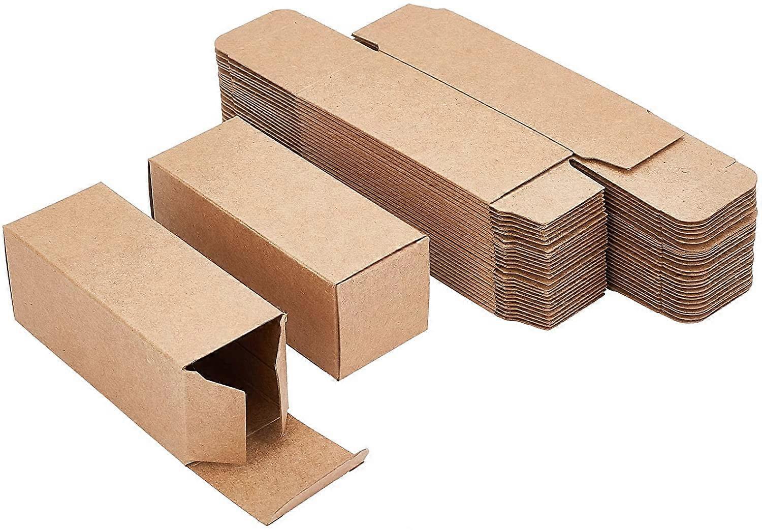 45PCS Brown Kraft Paper Lipstick Box Essential Oil Wrapping Box for Wedding Birthday Party Favor 9.1x3.7x3.6cm/3.58x1.45x1.41"