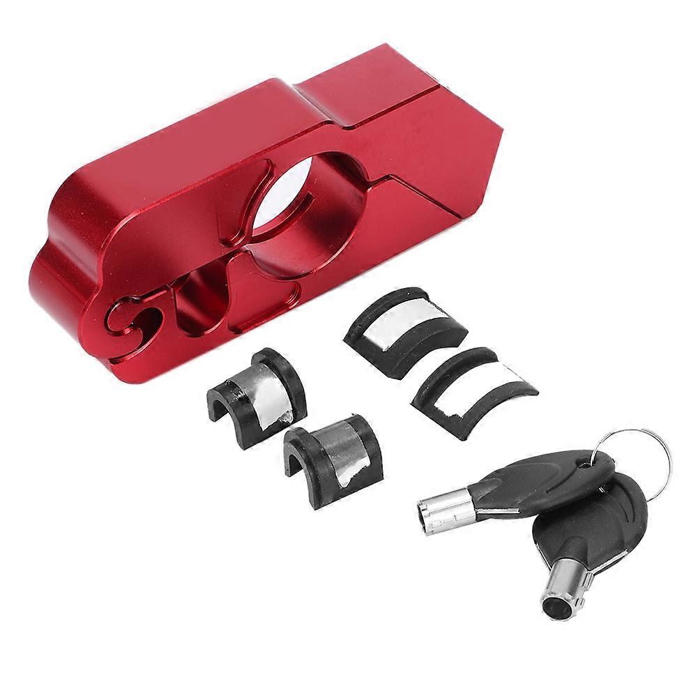 Motorcycle CNC Universal Aluminum Alloy Brake Stop Anti Theft Handlebar Grip Lock Lever(Red ) E2U511