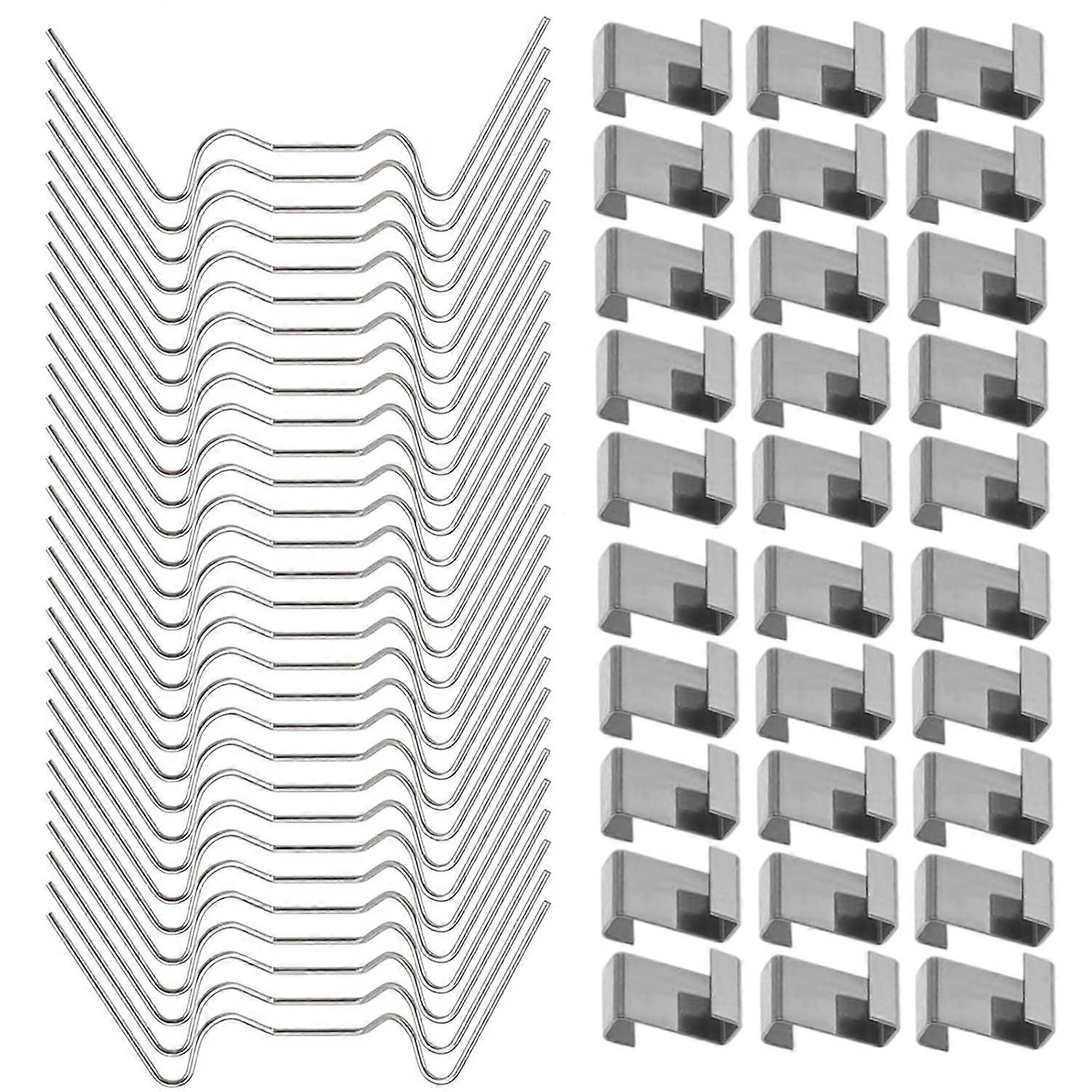 100 Pcs Stainless Steel Greenhouse Glass Pane Clips (with 50 W Wire Clips for Greenhouse Glazing and 50 Z Overlap Clips for Greenhouse Glazing)