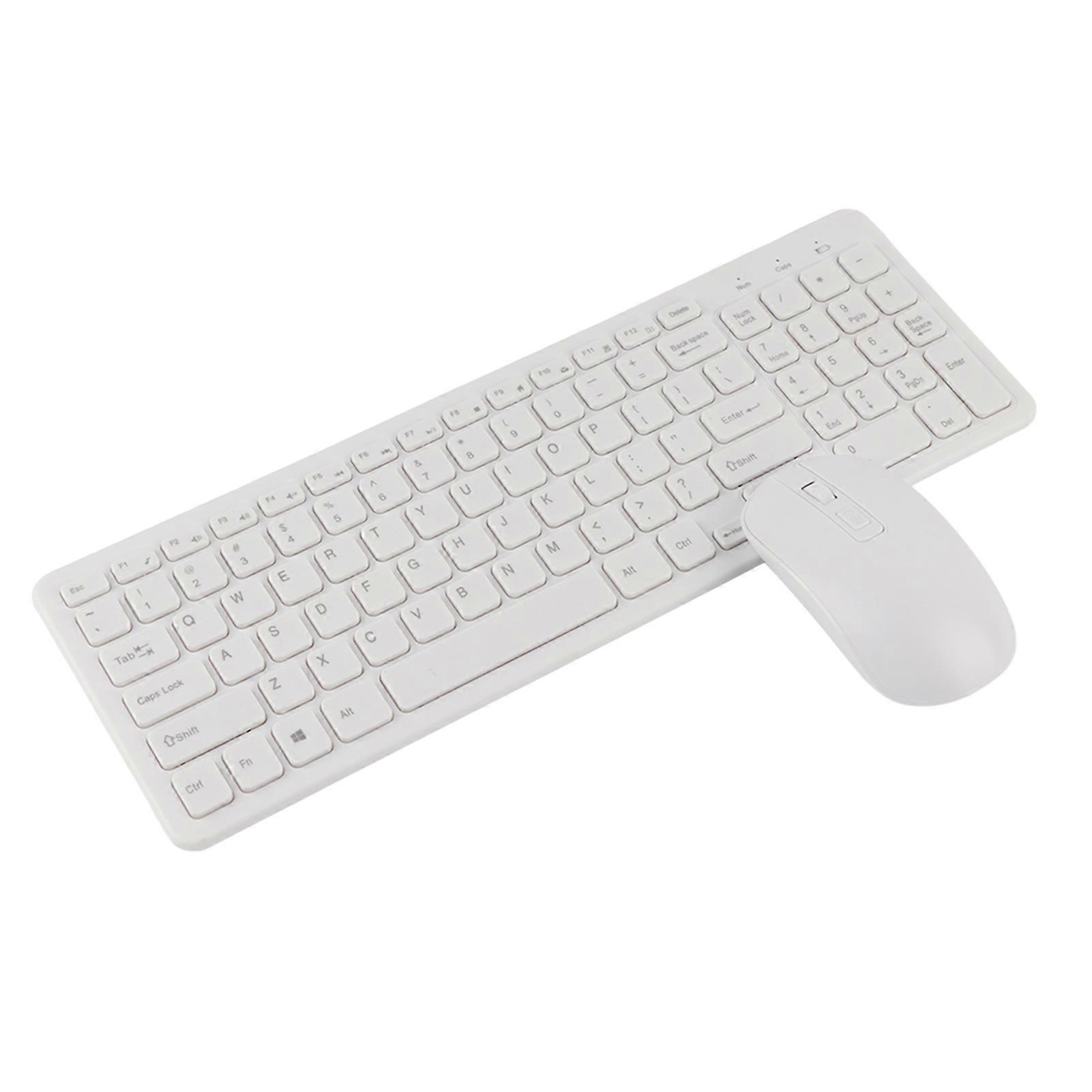 108 Keys MultiFunctional 2.4G Wireless Keyboard Mouse Combo High Sensitivity No delay(White)