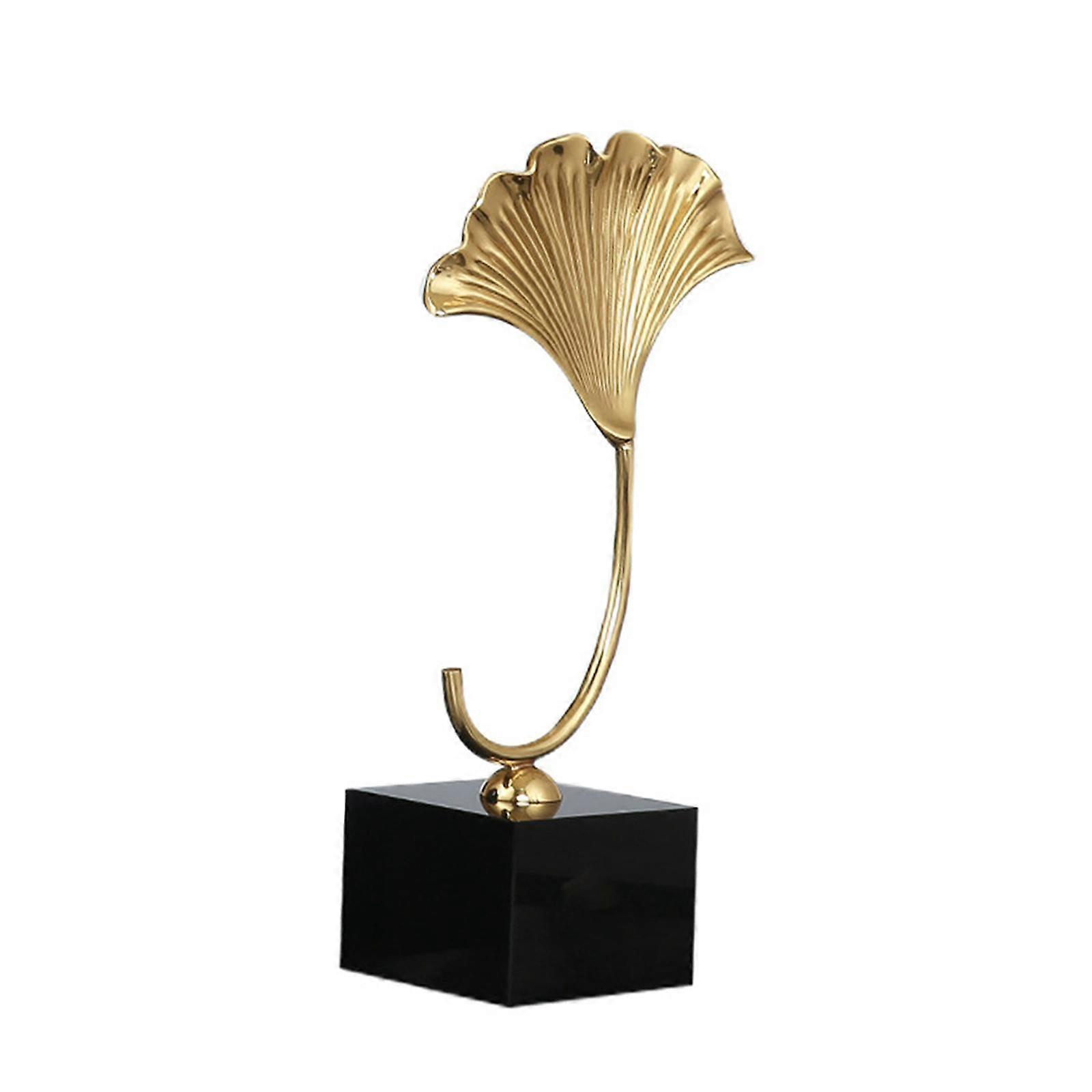 Ginkgo Blatt Statue Kunst Handwerk Messing Metall Skulptur für Schrank Schreibtisch Schlafzimmer S