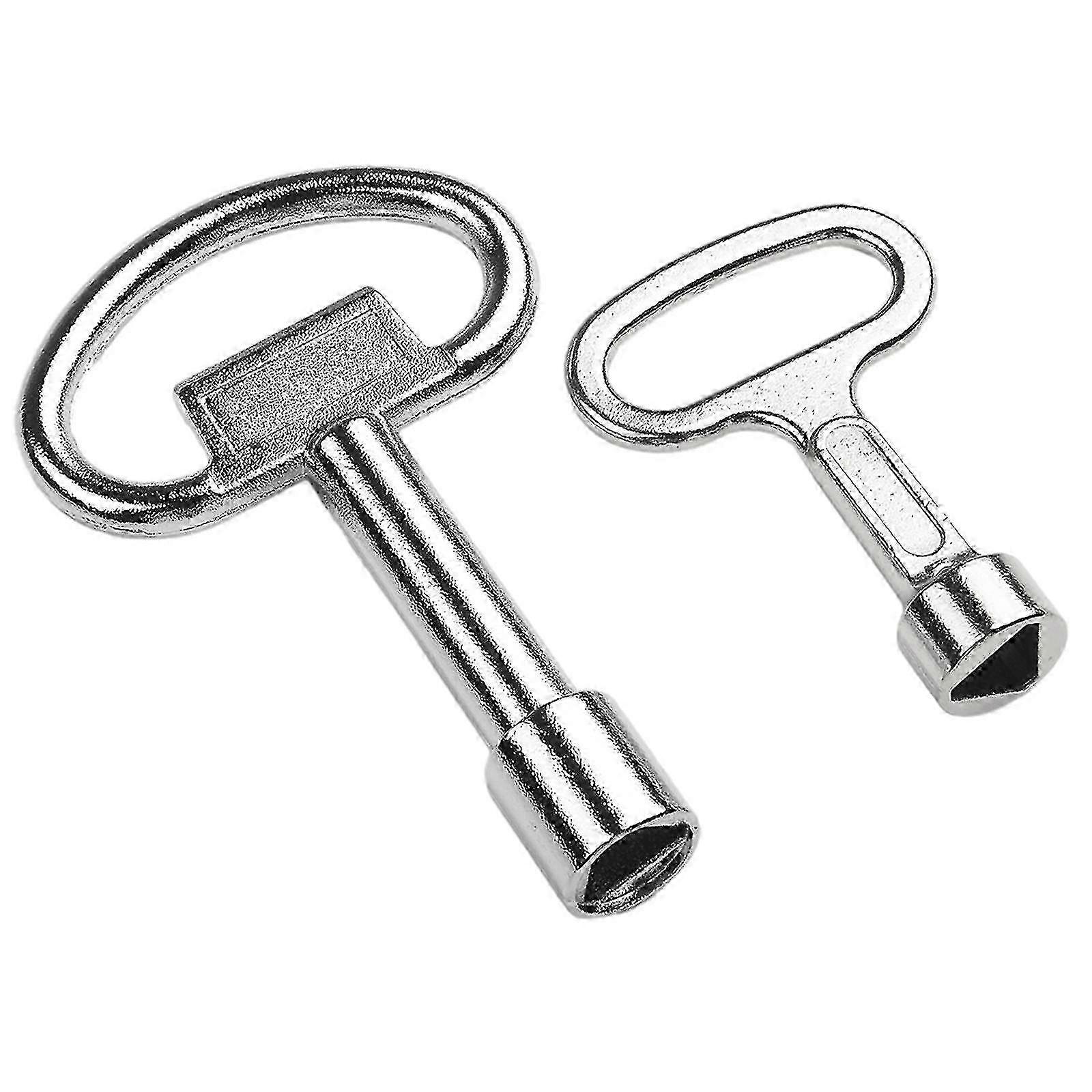 2 Pcs Water Tap Valve Switch Key Triangle Wrench Elevator Door Key Lock Wrench 8/9mm Hole Household Repairing Manual Tools - WEI KE