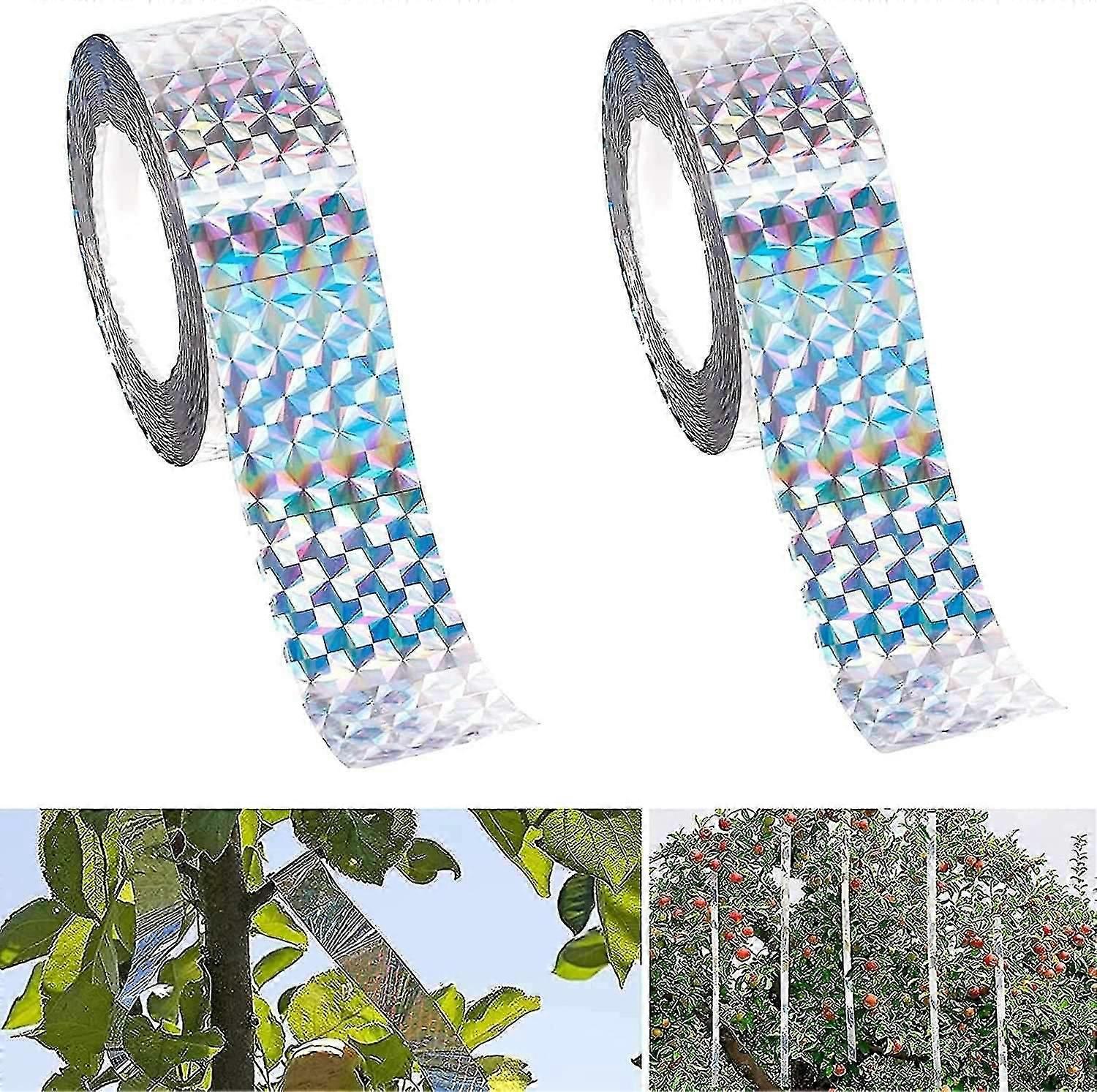 Reflective Bird Repellent Tape, 2 Rolls of Bird Repellent Tape, Bird Reflective Tape, Double Sided B