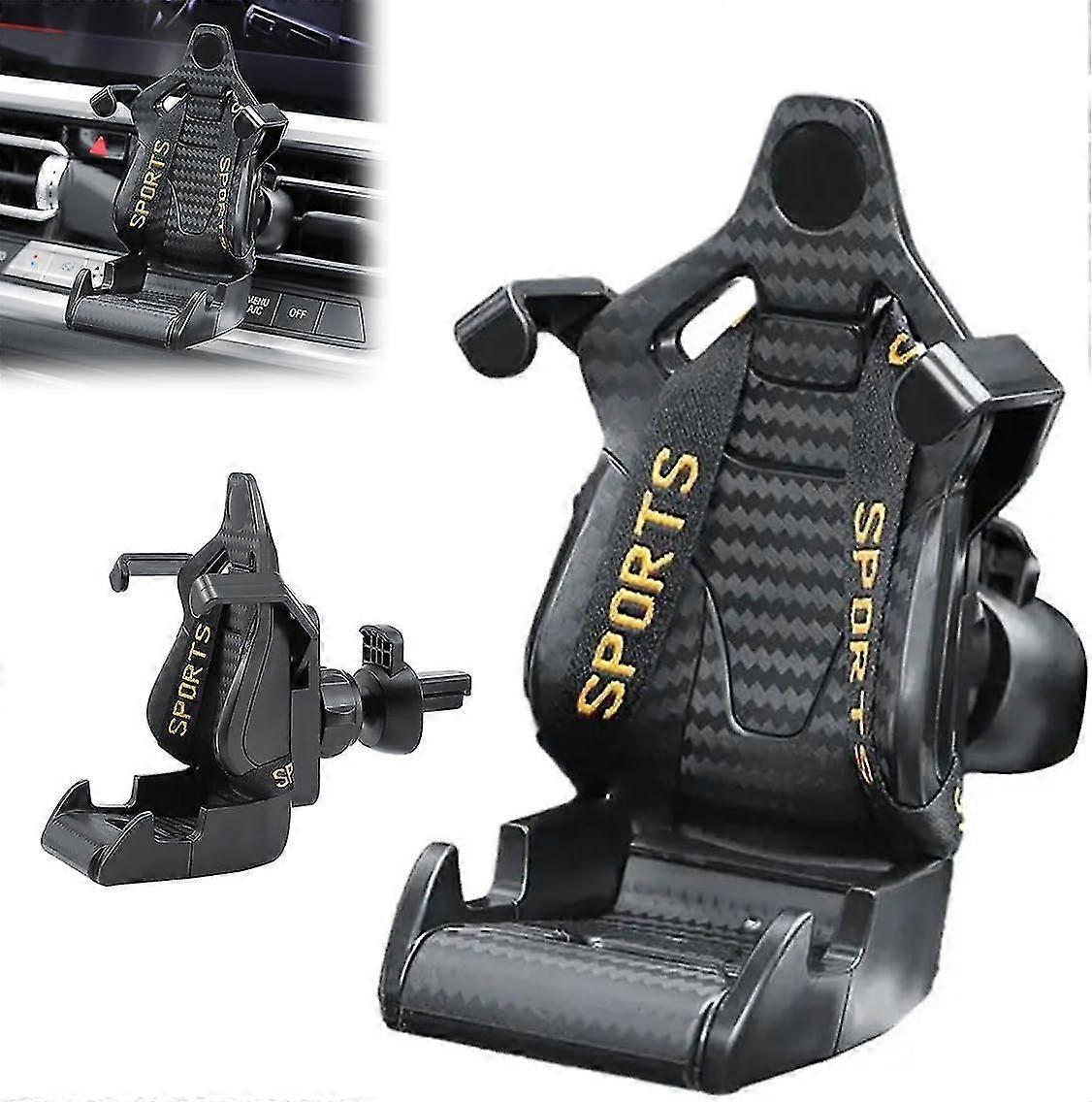 Racing seat car phone holder, suitable for car air conditioning outlet, universal mobile phone car holder, suitable for 4.7-inch - 6.8-inch mobile pho