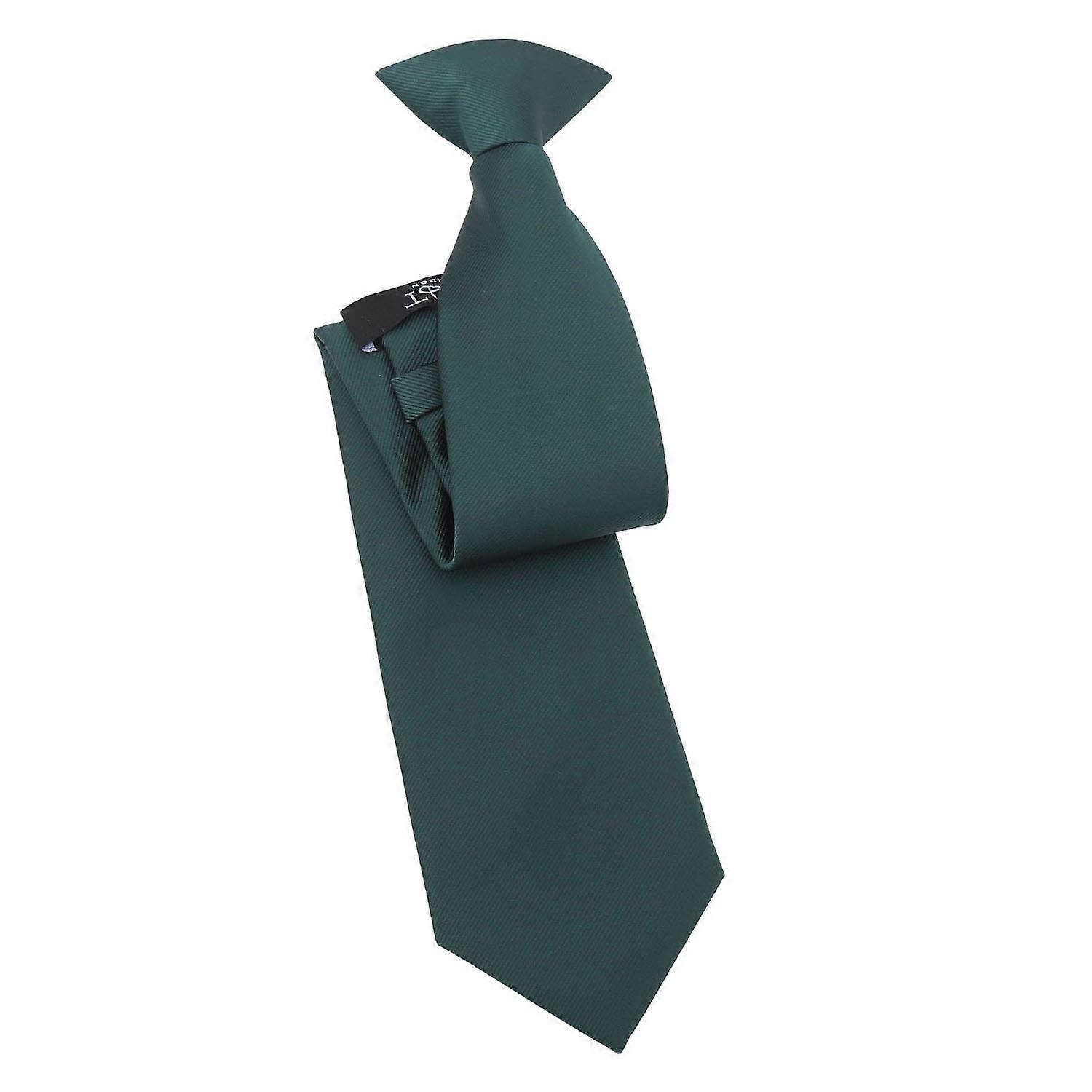 Dunkelgrüne schlichte Twill-Krawatte mit Clip