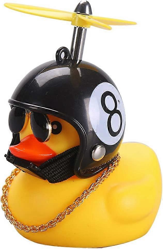 QQDD Gummi Duck Leketøy Bil Ornamenter Gul Duck Bil Dashbord Dekorasjoner Med Propellhjelm