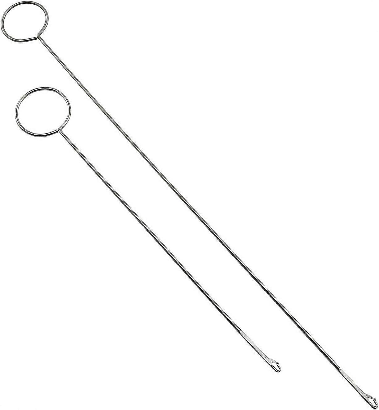 2 Pcs Silver Metal Threading Device Sewing Needle Inserter Threading Replacement Tool (2 Size)