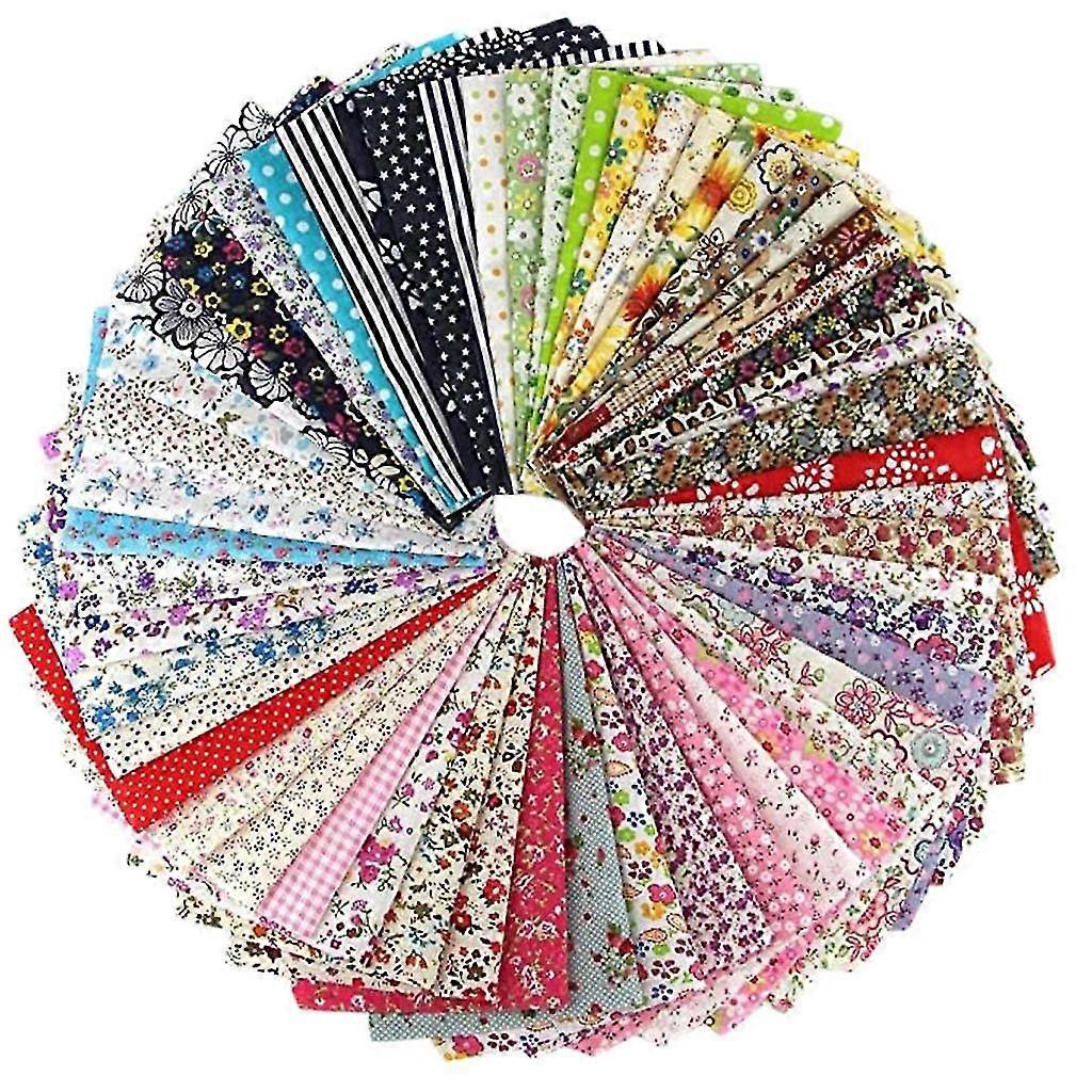 60pcs Cotton Craft Fabric Bundle Patchwork Squares Quilting Sewing Patchwork Diy