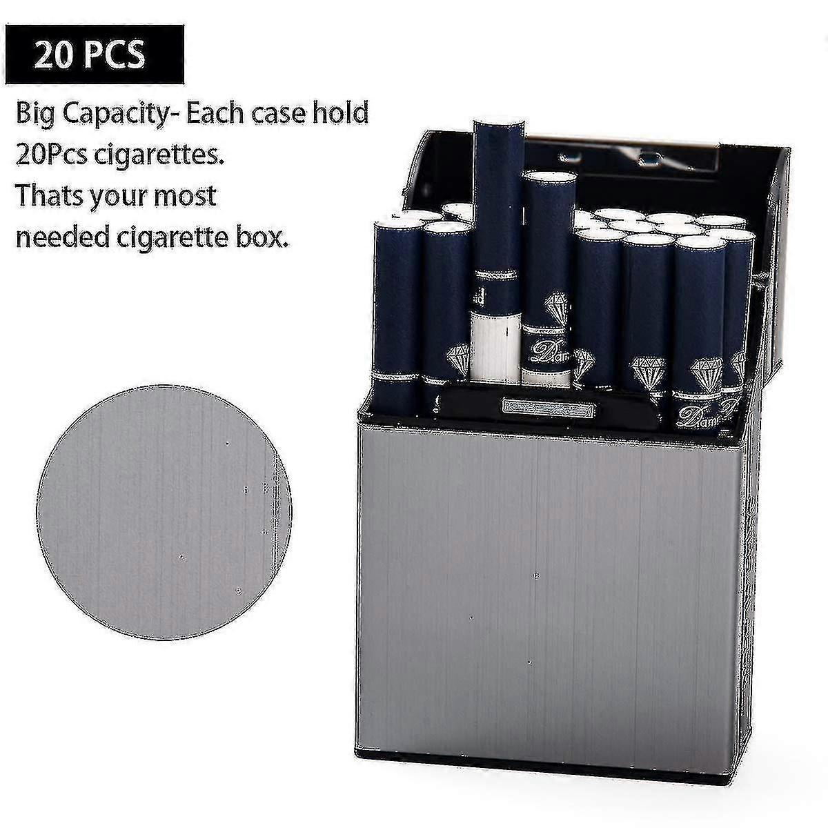 big cigarette box 2 Pcs Cigarette Case Box (gray + Rose Gold) A Cigarettes Men Women Cigarette  Holder Aluminum Cigarette Packet Case Magnetic Closure Cigarette Pack