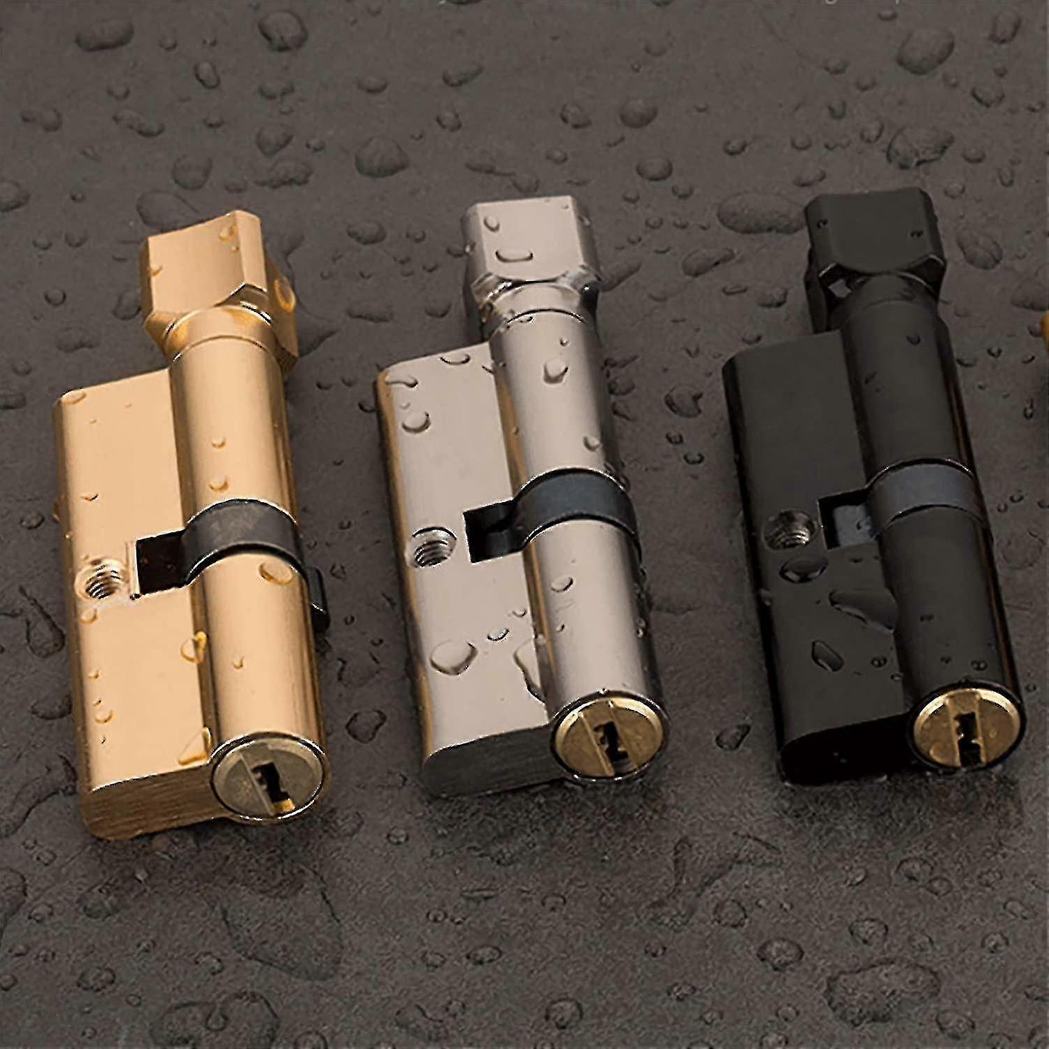 3pcs Cylinder Lock 70mm Door Handle Embedded In Cylinder With 3 Keys(silver,gold,black)-Excellence