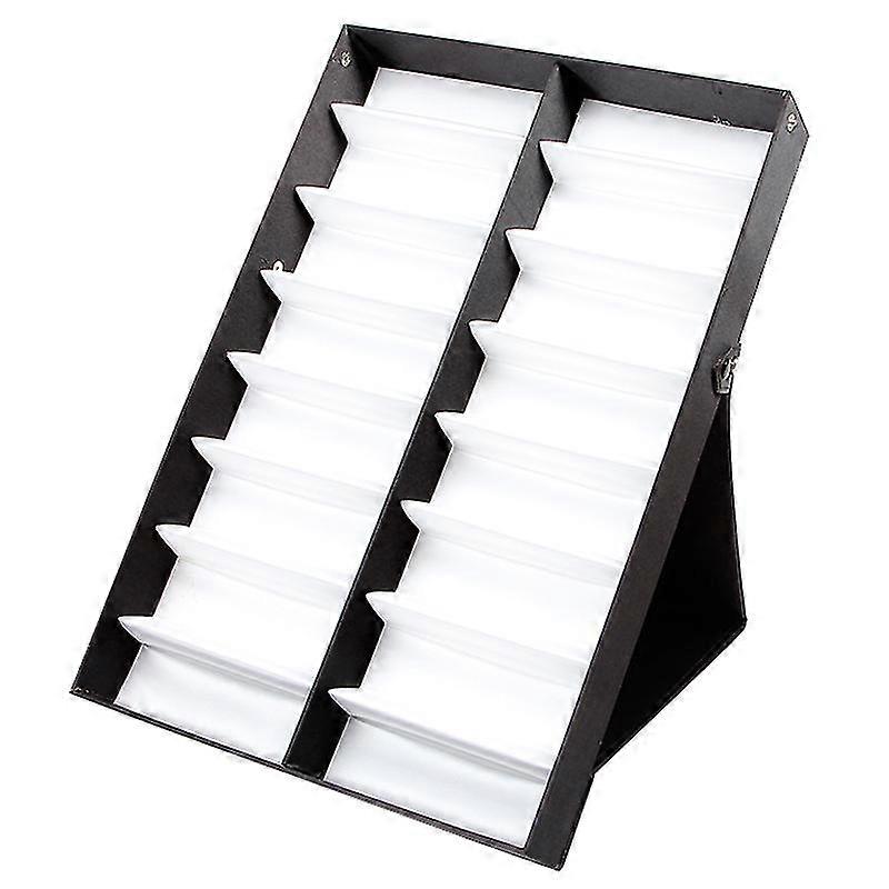Glasses Display Case 16 Pairs Storage Box With Foldable Lid