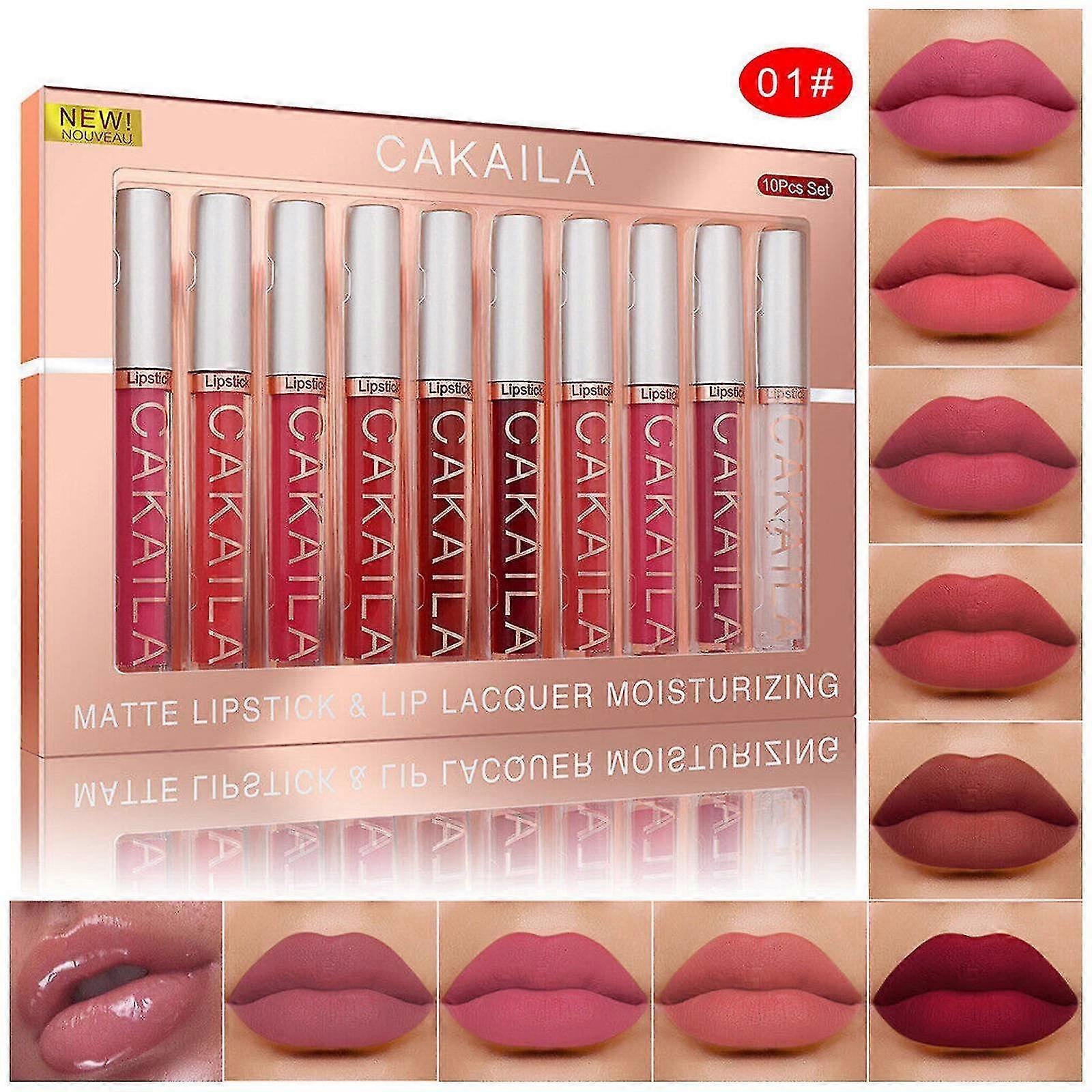 10pc/set Liquid Lipsticks Matte Lip Gloss Waterproof Long Lasting Makeup