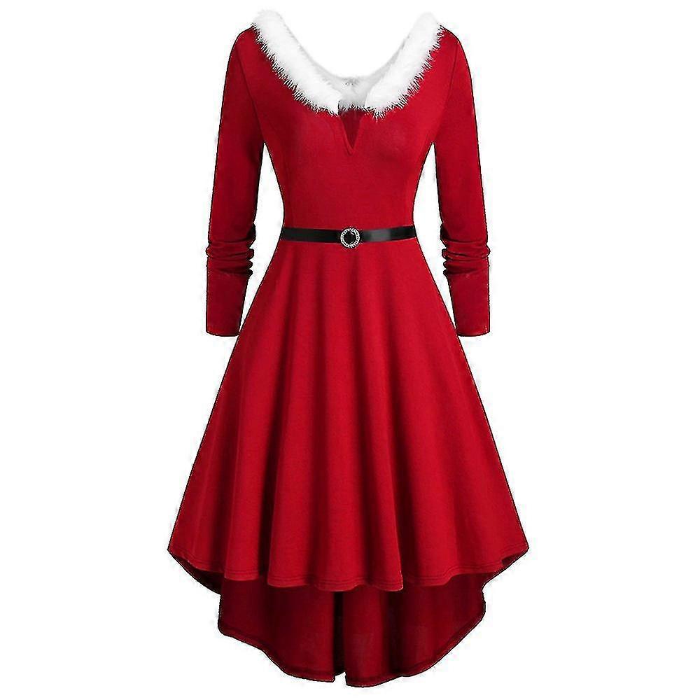 Christmas Women Santa Claus Costume Midi Skater Dress Xmas Fancy Dress |  Fruugo IL