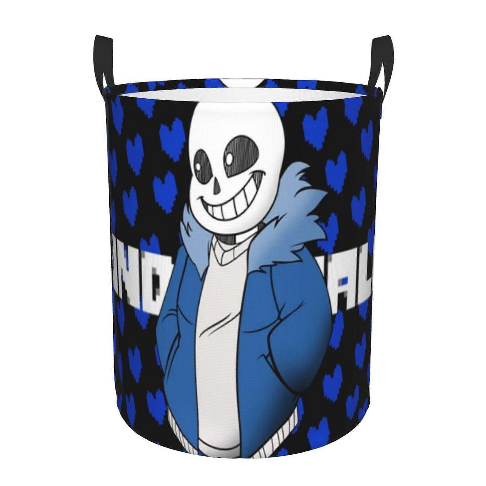 Undertale Sans 3d Graphic Flame Kosz na pranie Fire Flame Kosz na ubrania z uchwytem SYS27984