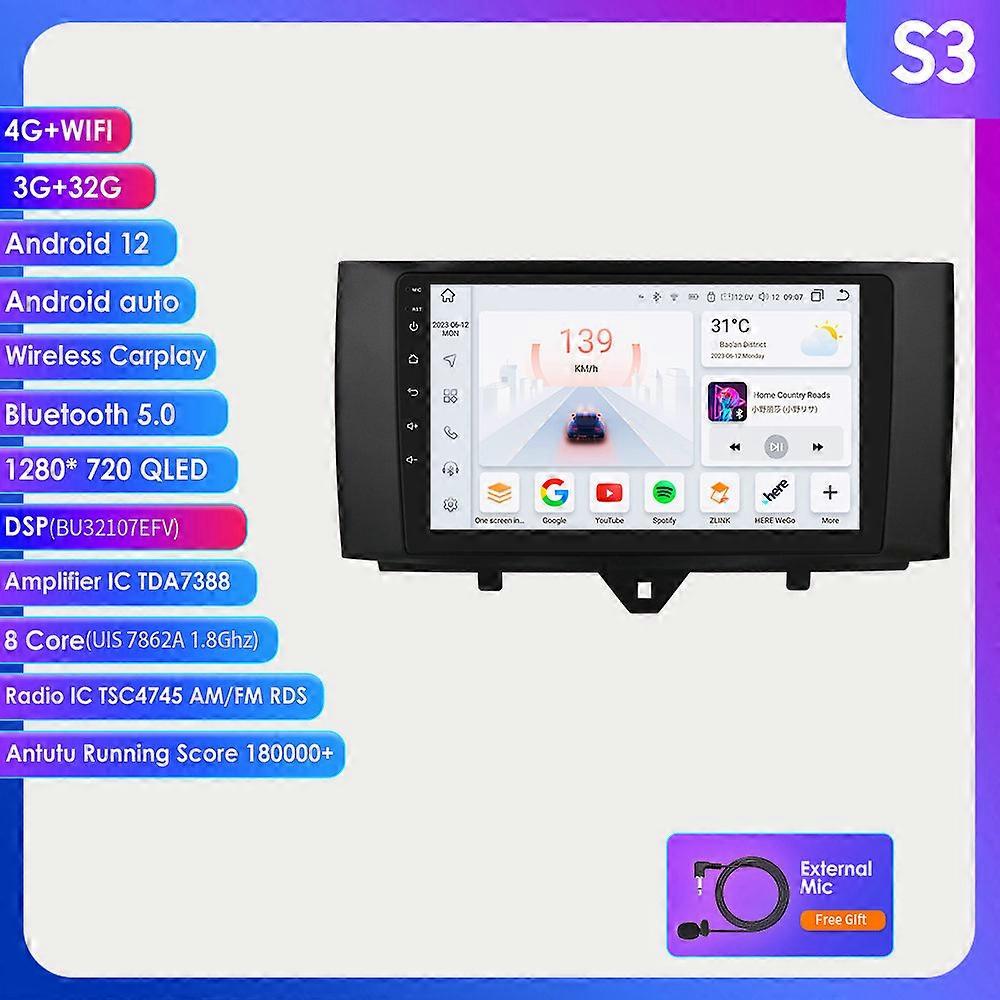 2din Android 12 Autoradio 7862 Dsp Carplay For Smart Fortwo 451 2010-2013 2014 2015 multimedia Video player GPS Stereo Head Unit