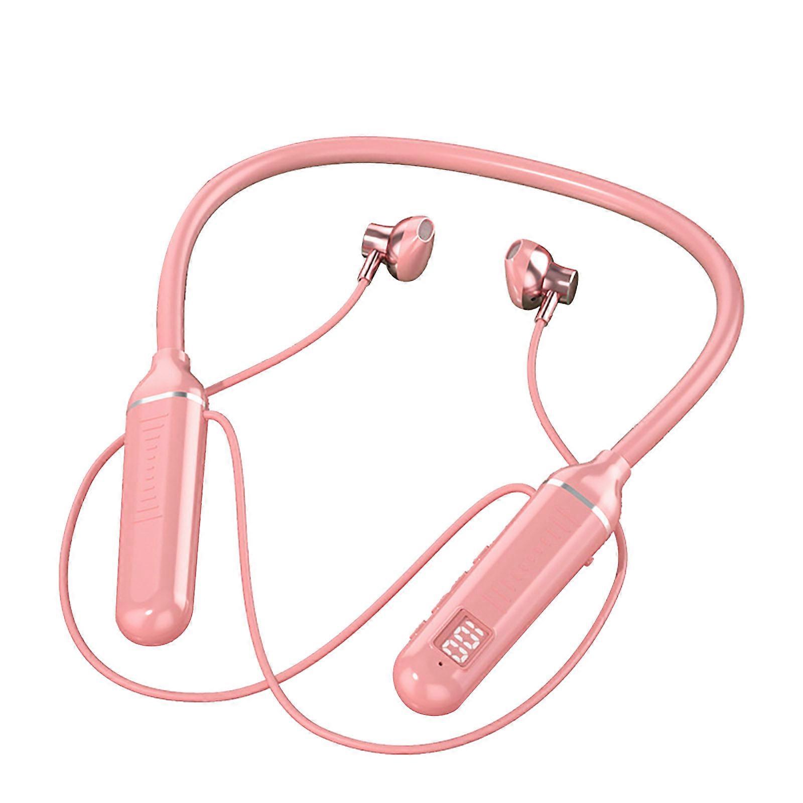 LED Digital Display Earplug Neck Mounted Noise Reduction Stereo Headset With Microphone