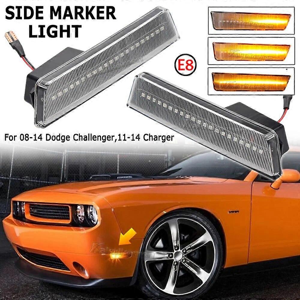Sequential Flashing LED Turn Signal Side Marker Light For Dodge Challenger 2008-2014 for Dodge Charger 2011-2014