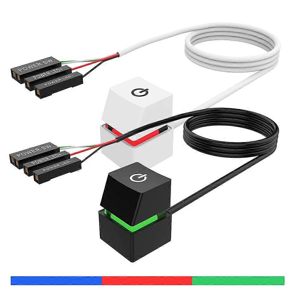 2M 4M LED Computer Desktop Start Power Switch PC Motherboard External On Off Button Extension Cable Gamer Mechanical Switch Key