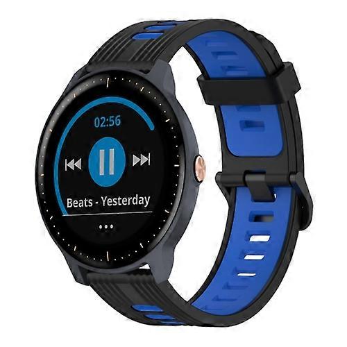For Garmin Vivoactive 3 Music 20mm Vertical Pattern Two-Color Silicone Watch Band