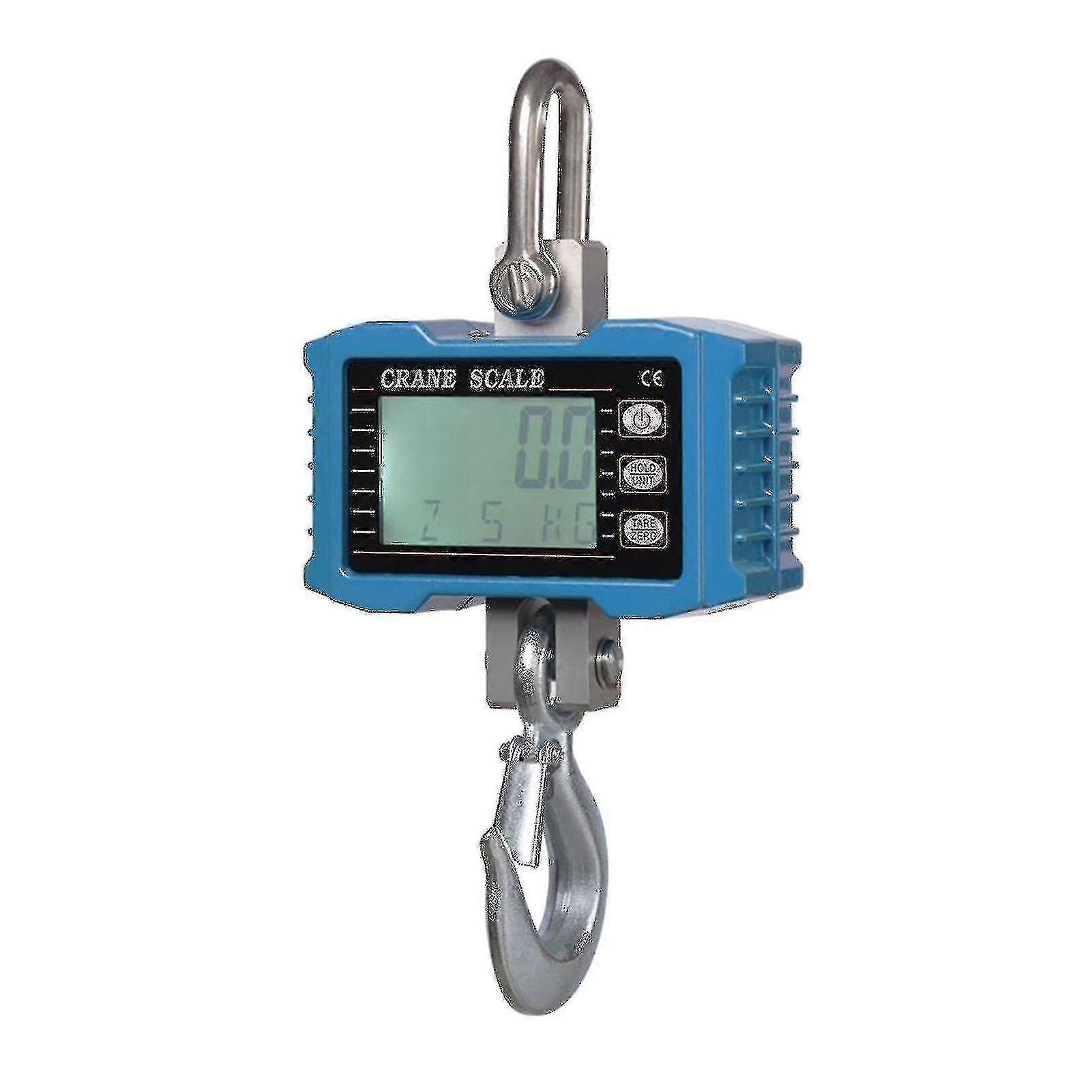 Digital hängande våg 1000kg / 2204lbs Bärbar tung kranskala LCD-bakgrundsbelysning Industriell krok Skalor Enhetsbyte / Data Hold / Tare / Zero Compitia