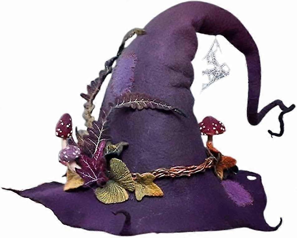 Fiesta Felt Witch Hat Hand Flower Felt Witch Costume Pointed Hat