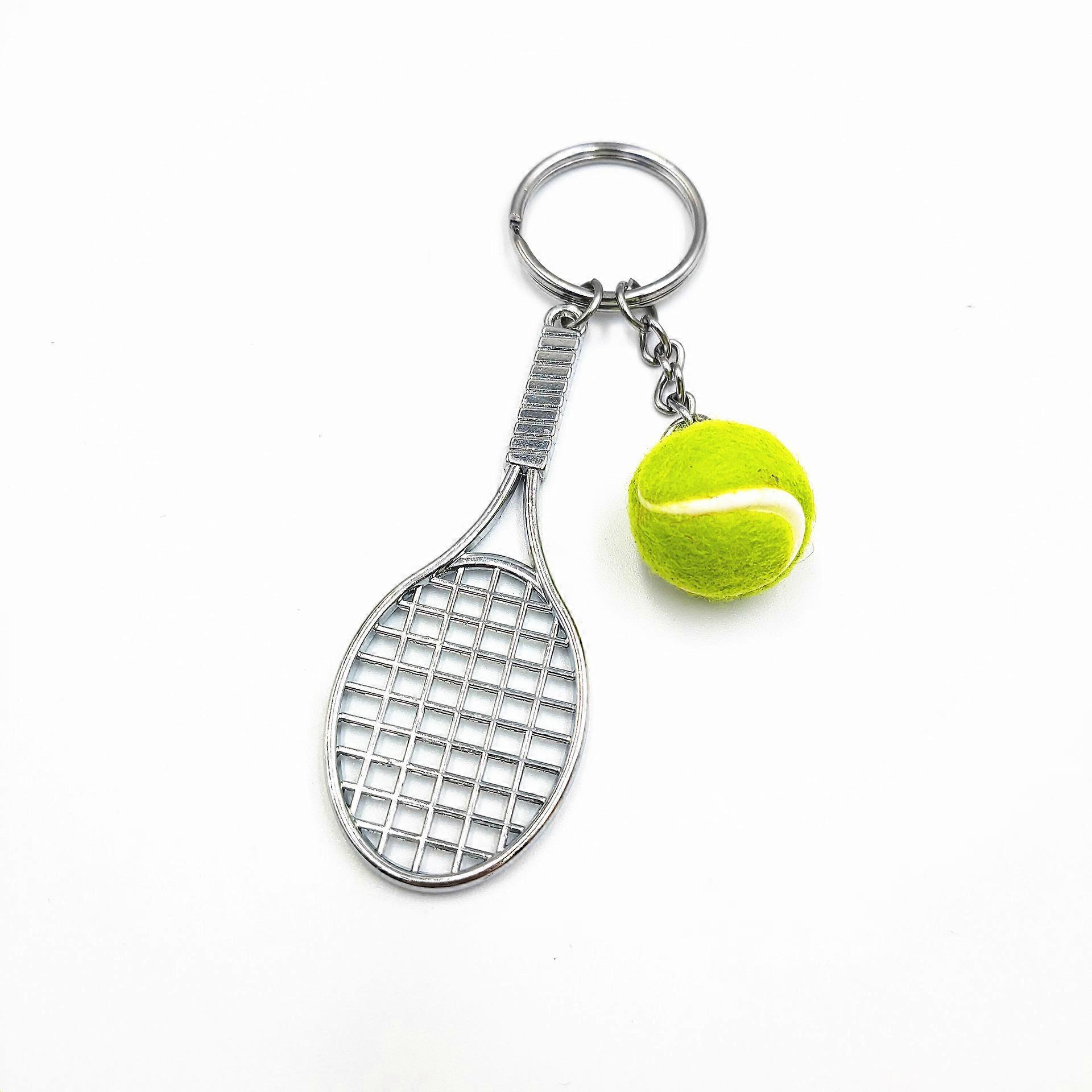 Tennis racket two piece set key chain
