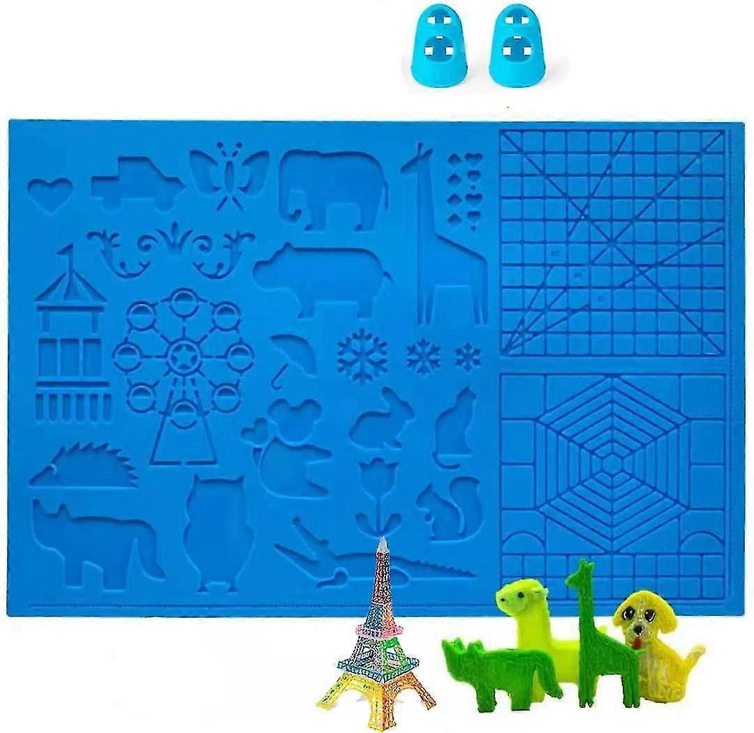3d Pen Template,3d Printing Pen Template,3d Pen Mat,41.5x27.5cm,blue