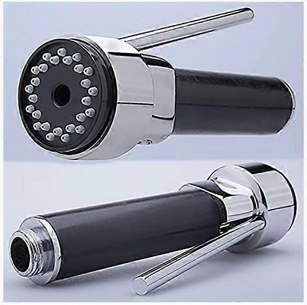 Durable Solid Brass Bathroom Kitchen Mixer Faucet, Pull Down, Shower Head Replacement PartBlack13.7*5cm