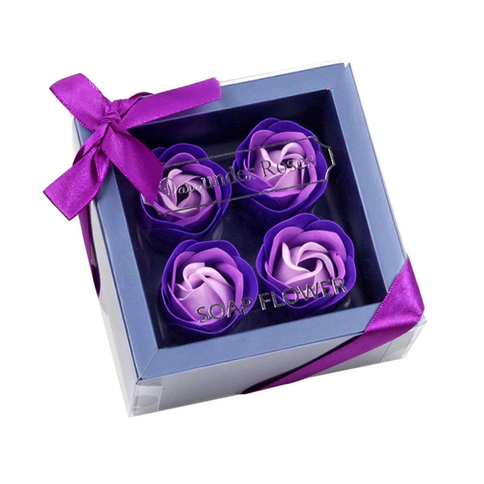 1 Box Soap Rose Flower Charming Vivid Nice-Smelling Colorfast Soap Flower Gift Box for Valentine's Day