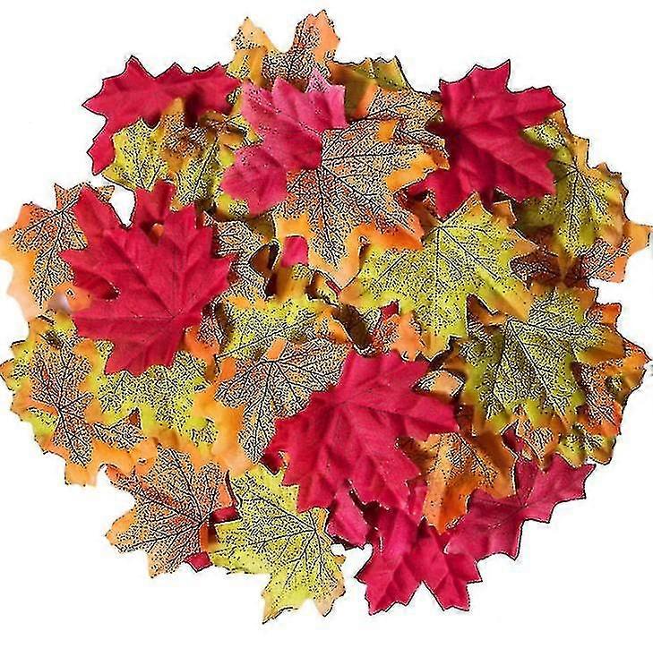 400pcs Christmas Thanksgiving Simulation Maple Leaf 8cm Maple Leaf Decoration
