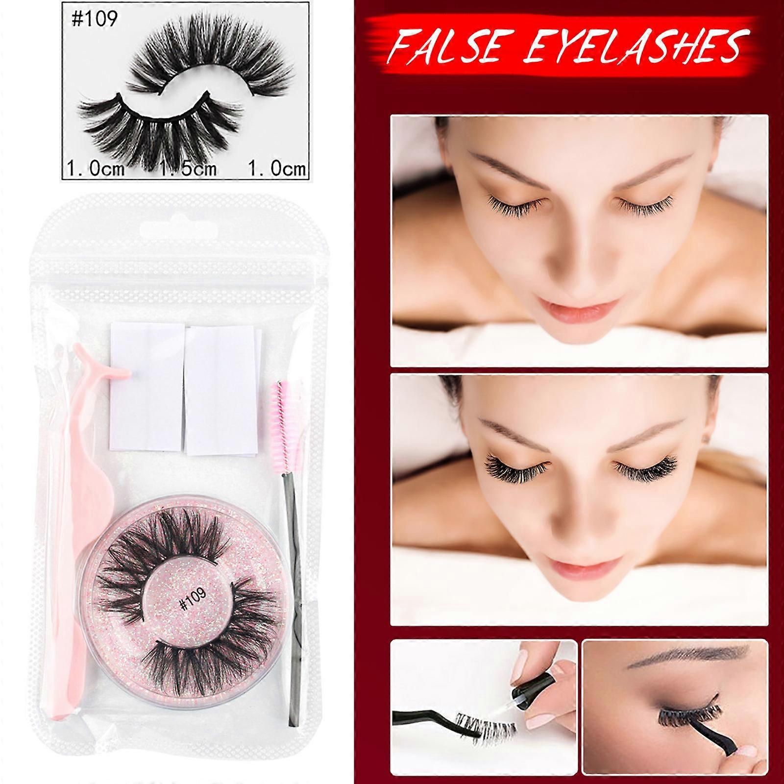 Self-adhesive False Eyelashes Without Glue Self-adhesive Eyelashes Quick-adhesive Double Glue Eyelashes With Eyelash Curler, Eyelash Brush Flye252404