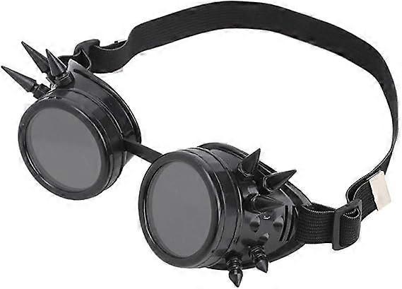 SBSG Cycling Goggles Vintage Sunglasses Steampunk Goggles Windproof Motorcycle Glasses for Driving Cycling Fishing (Black)
