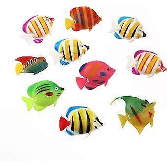 Plastic Artificial Fish For Aquarium Fish Tank Decor-10pcs(random Color Pattern)