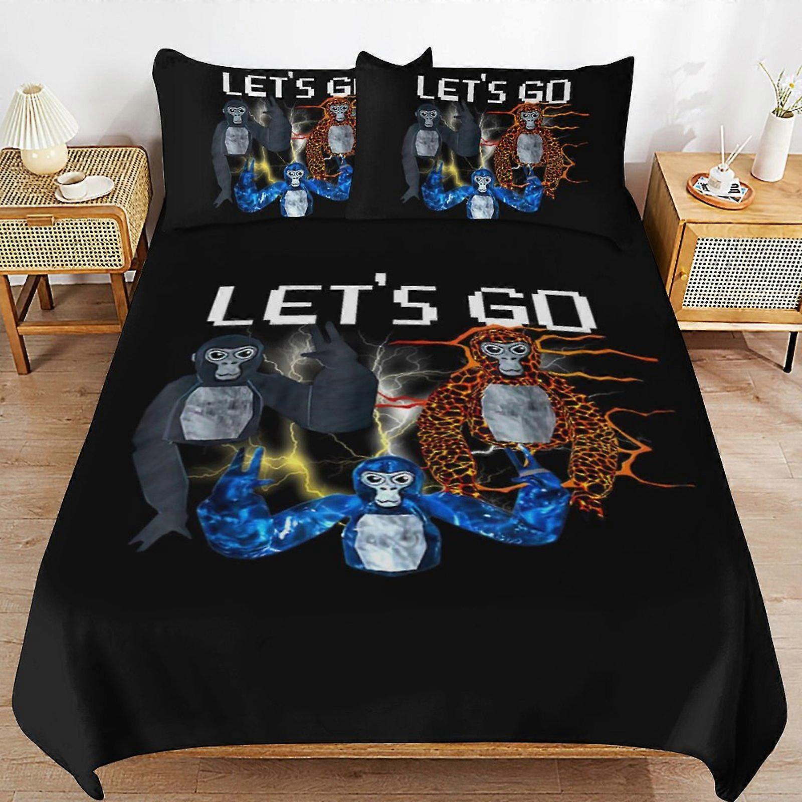 Σετ κλινοσκεπασμάτων WM519 Gorilla Tag Bedding Set Παπλωματοθήκη Άνετο και ελαφρύ κλινοσκεπάσματα κινουμένων σχεδίων 3 τεμαχίων (Πολλαπλά μεγέθη για να διαλέξετε) SW519