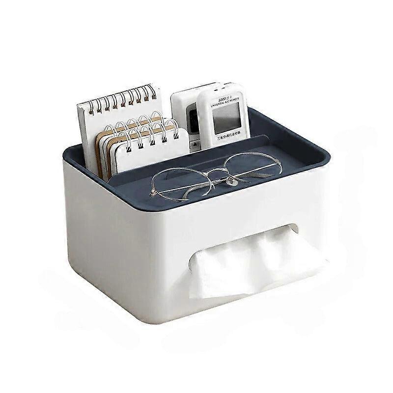 Storage Box With Blue Cover Multifunctional Desktop Organiser For Office Storage Boxes