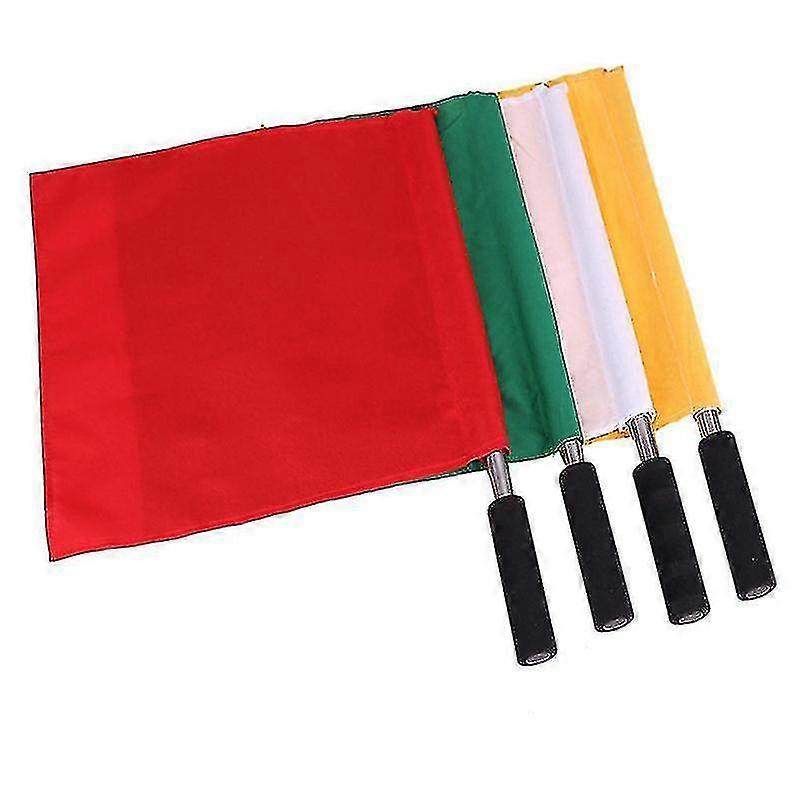 46X39CM Yellow-Red-Green-White Flags & Windsocks 4pcs Hand-cranked Flag Commanding Referee Flag Hand