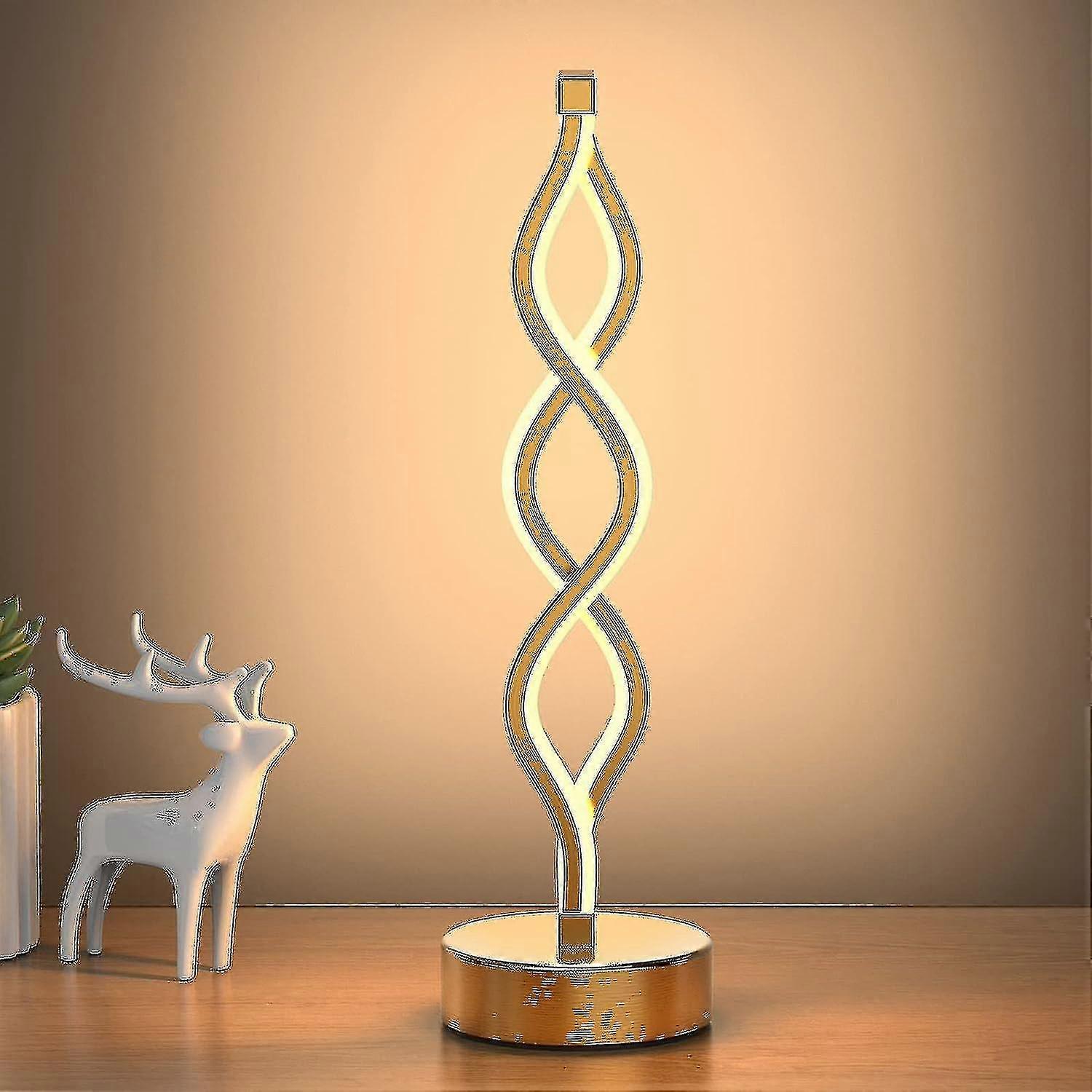 Infinity Spiral LED Table Lamp Black - Dimmable, Metallic, Touch Controller, Decorative Lamp